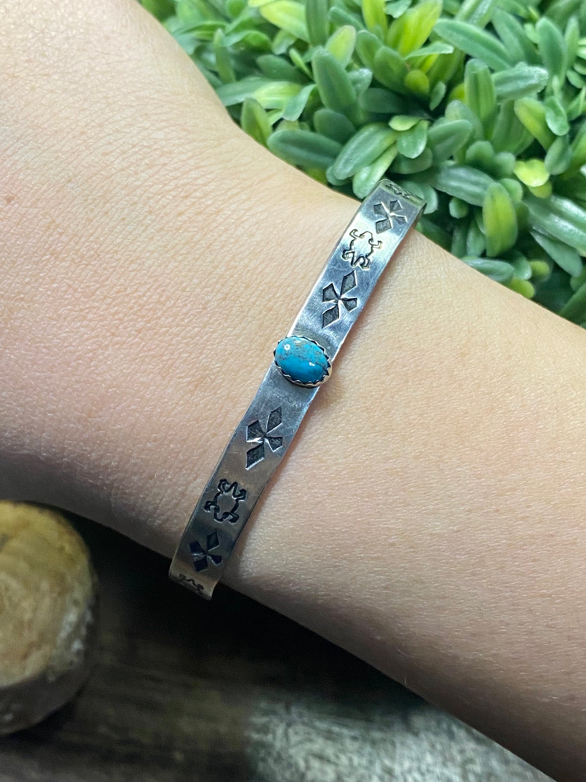 B. Shorty Kingman Turquoise & Sterling Silver Cuff Bracelets