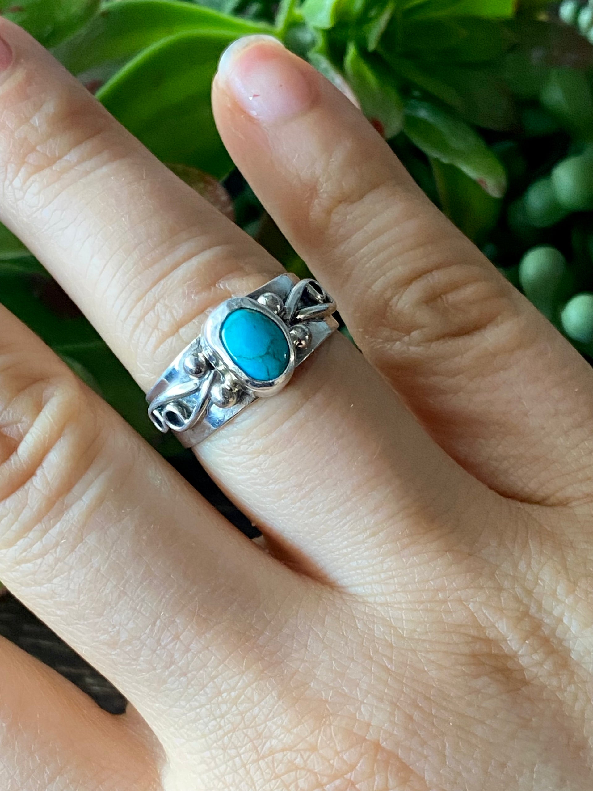 Navajo Made Kingman Turquoise & Sterling Silver Rings