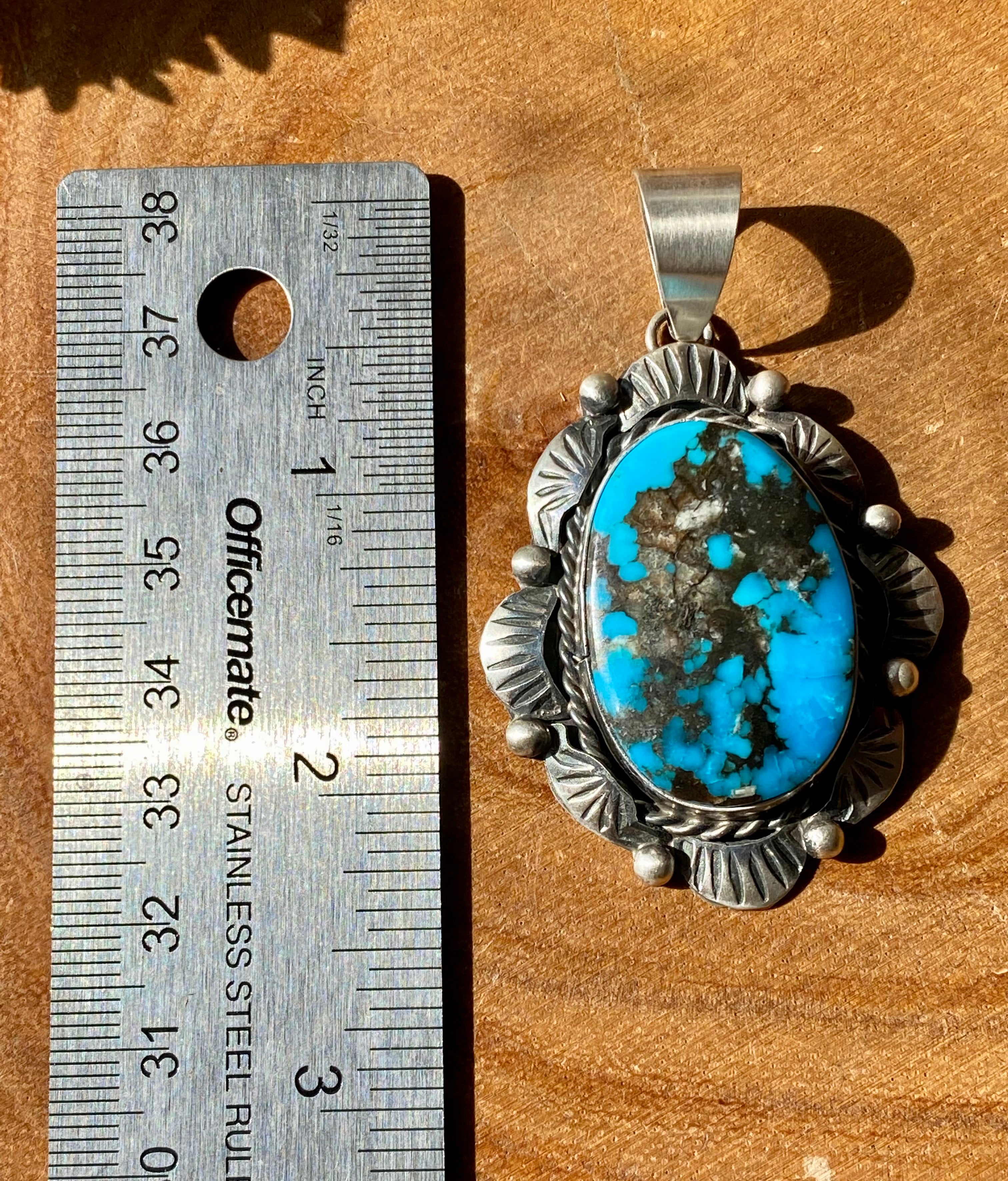 Betta Lee Kingman Turquoise & Sterling Silver Pendant