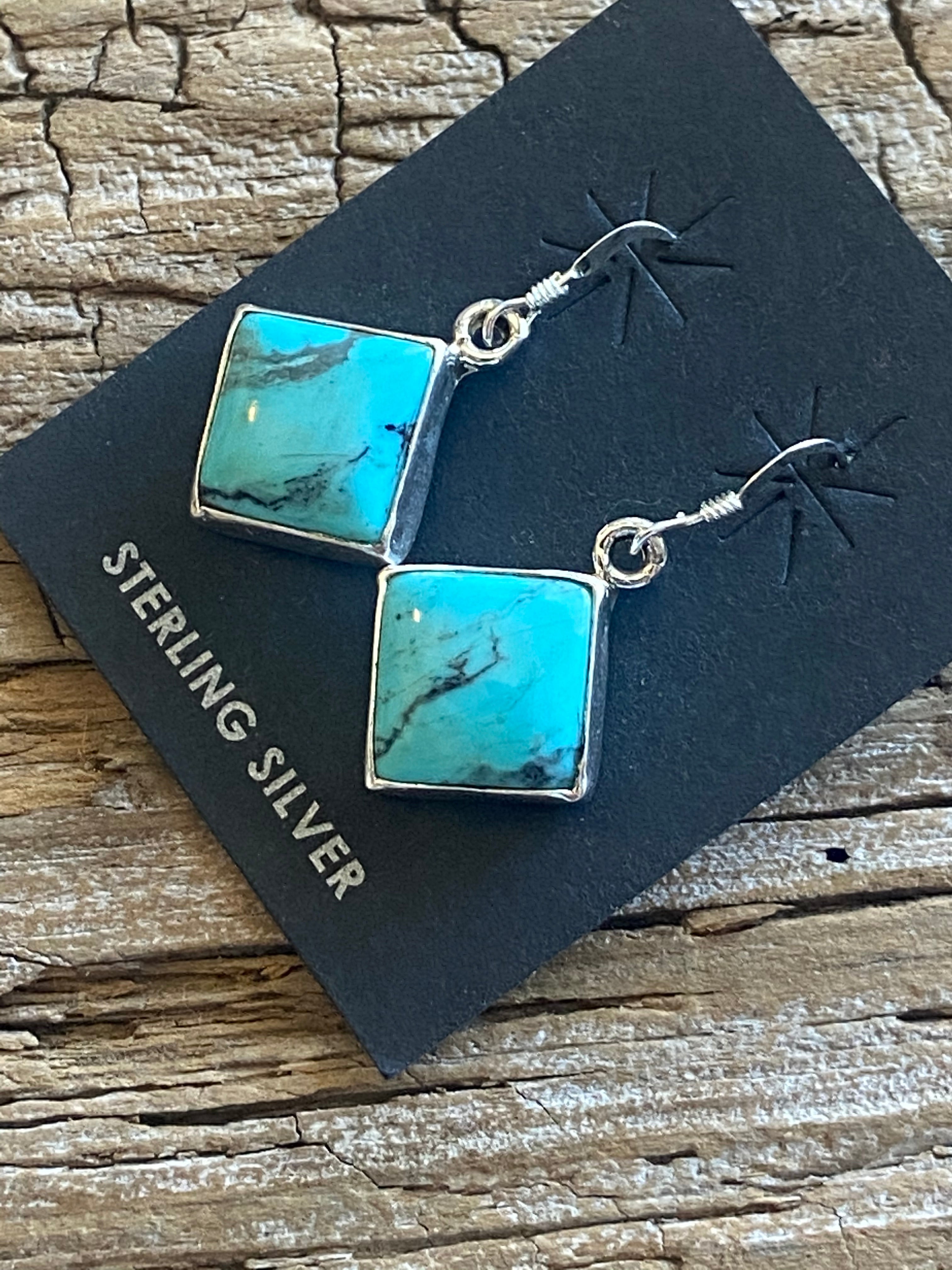 Navajo Turquoise & Sterling Silver Dangles