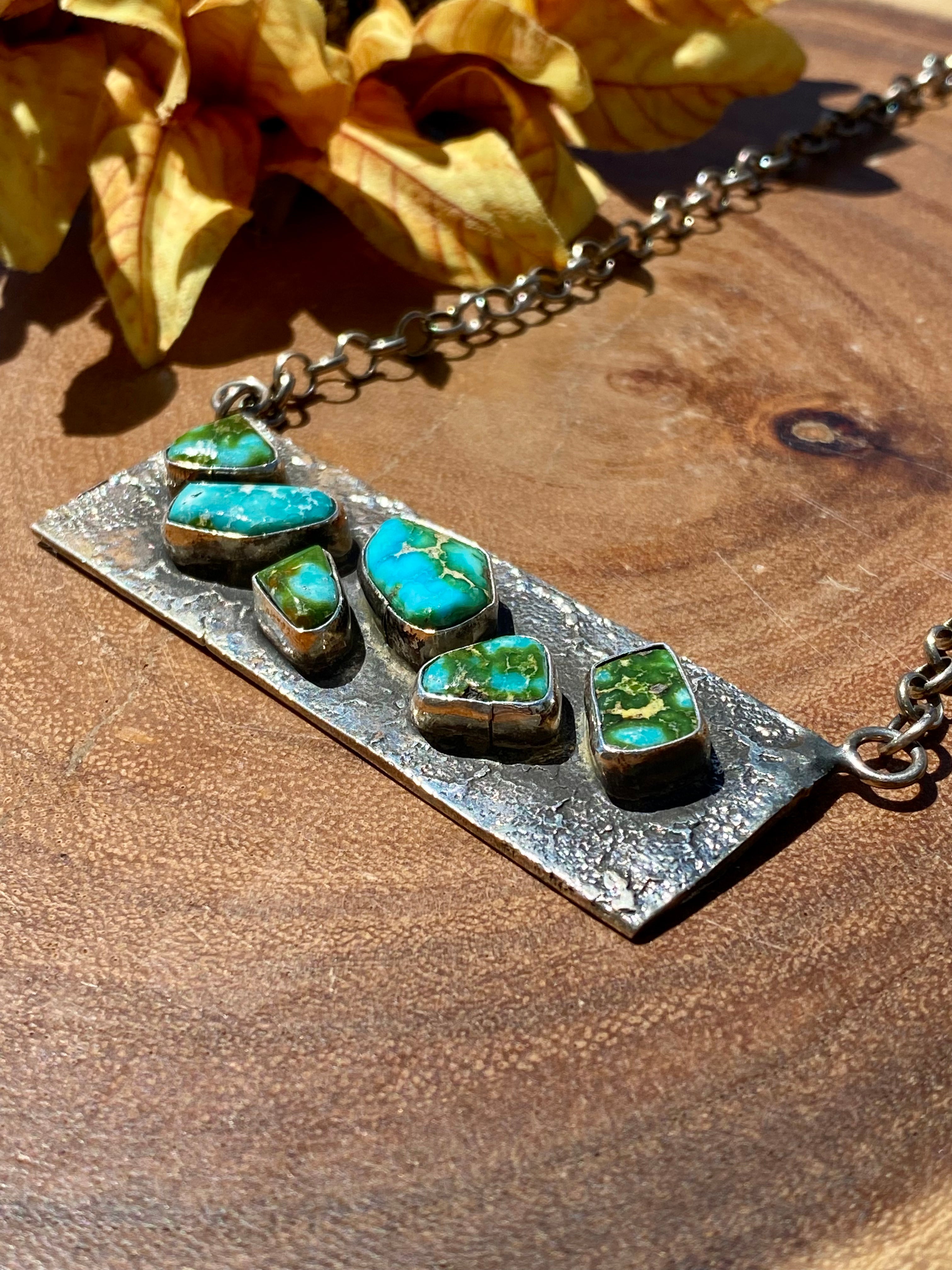 Jude Candelaria Sonoran Gold Turquoise & Sterling Silver Bar Necklace