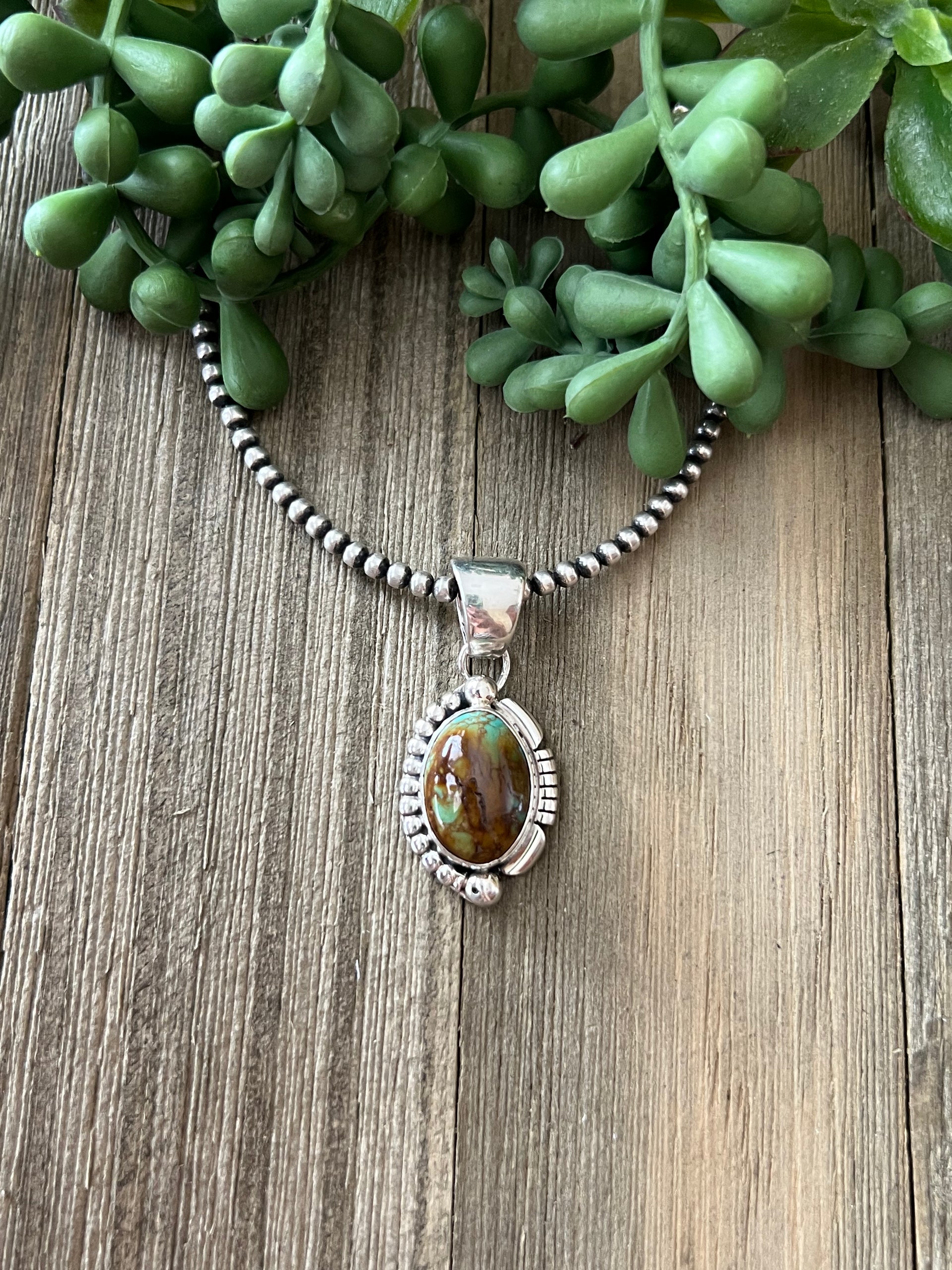 Larry Kaye Kingman Turquoise & Sterling Silver Pendant