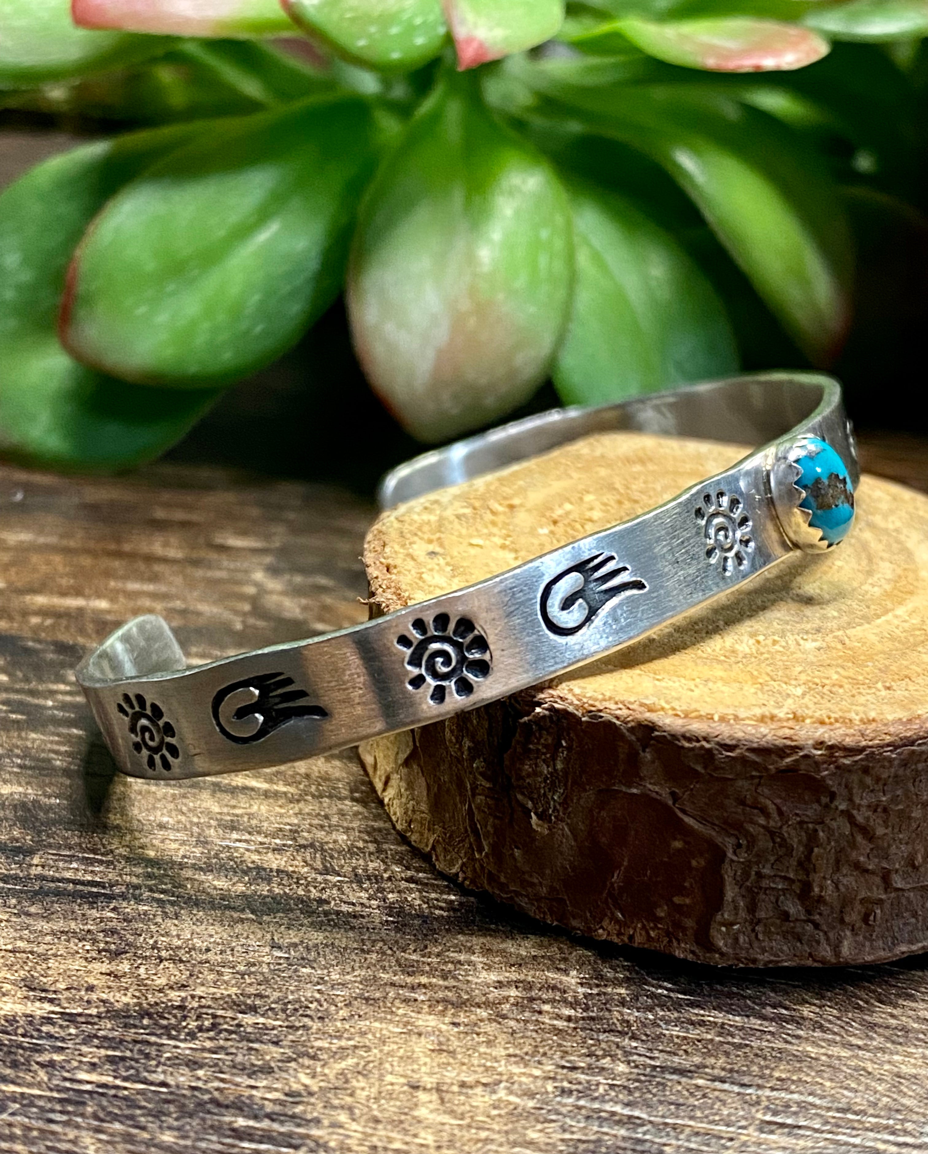 B. Shorty Kingman Turquoise & Sterling Silver Cuff Bracelets