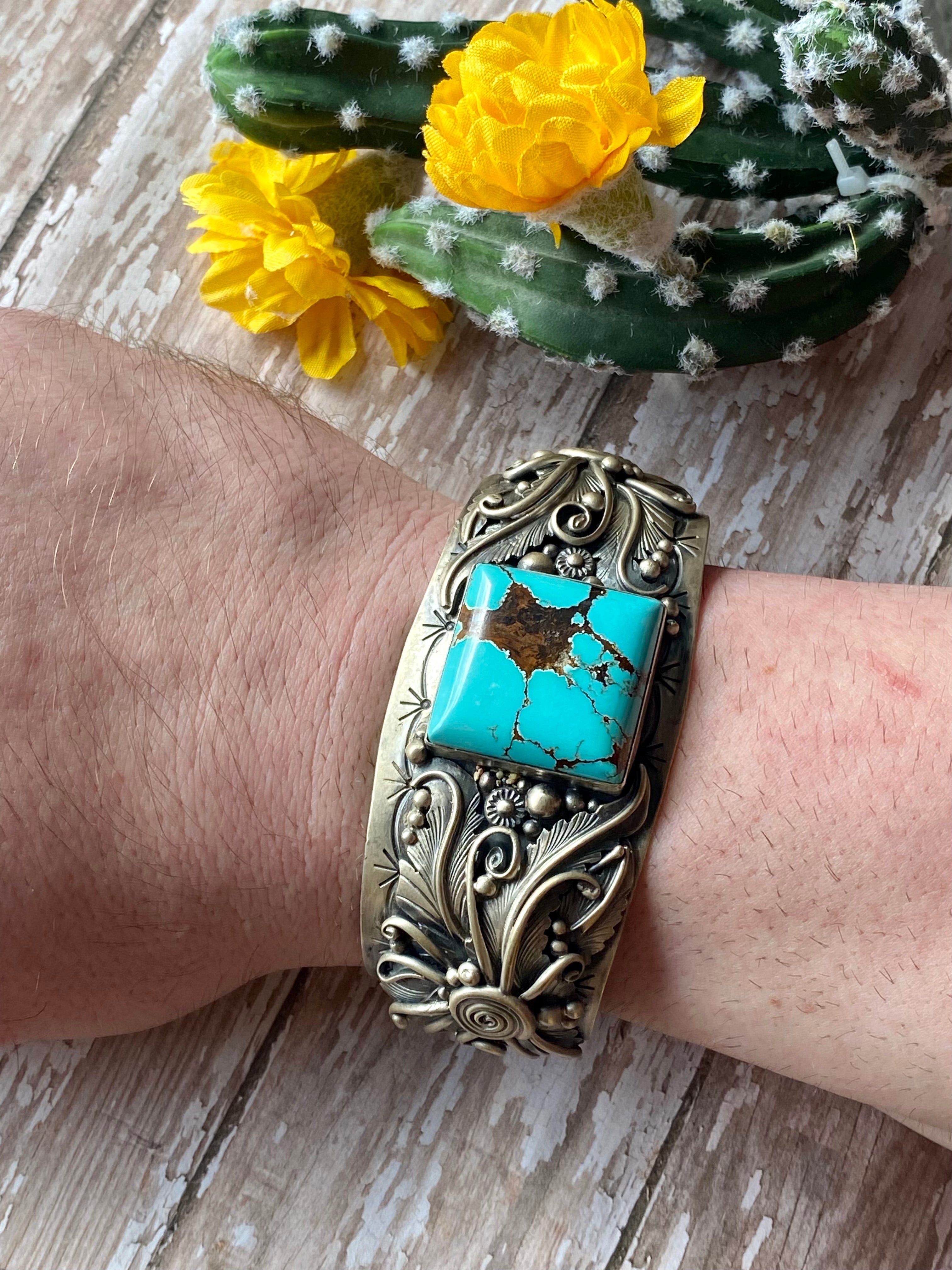 Jimmy Lee #8 Turquoise Turquoise & Sterling Silver Cuff Bracelet