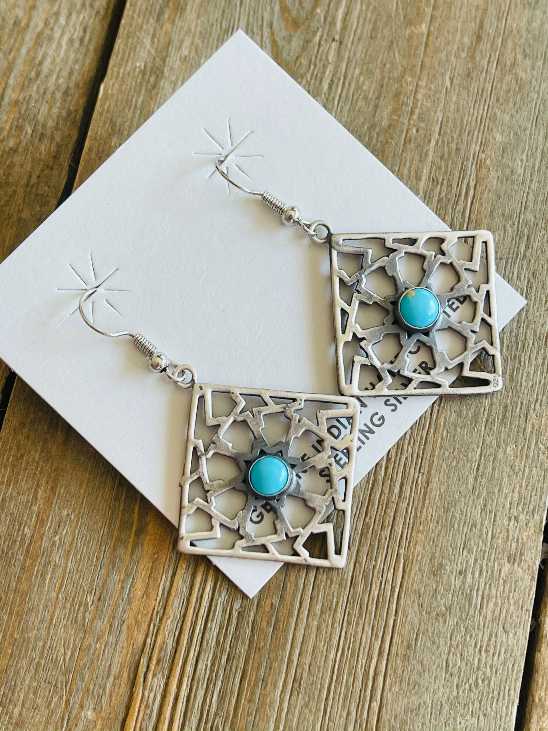 Tony Yazzie Turquoise & Sterling Silver Dangles