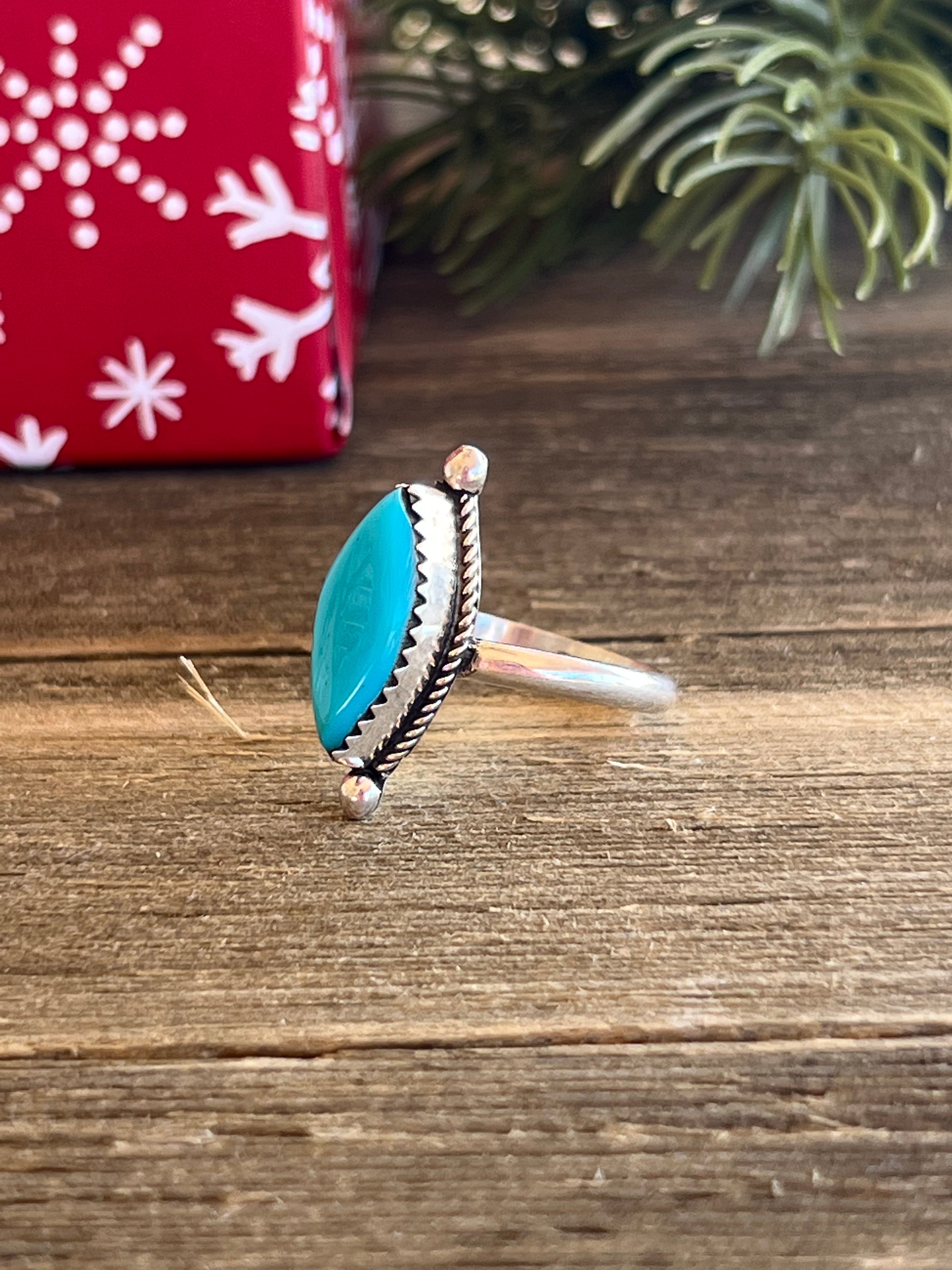 Zuni Made Kingman Turquoise & Sterling Silver Ring