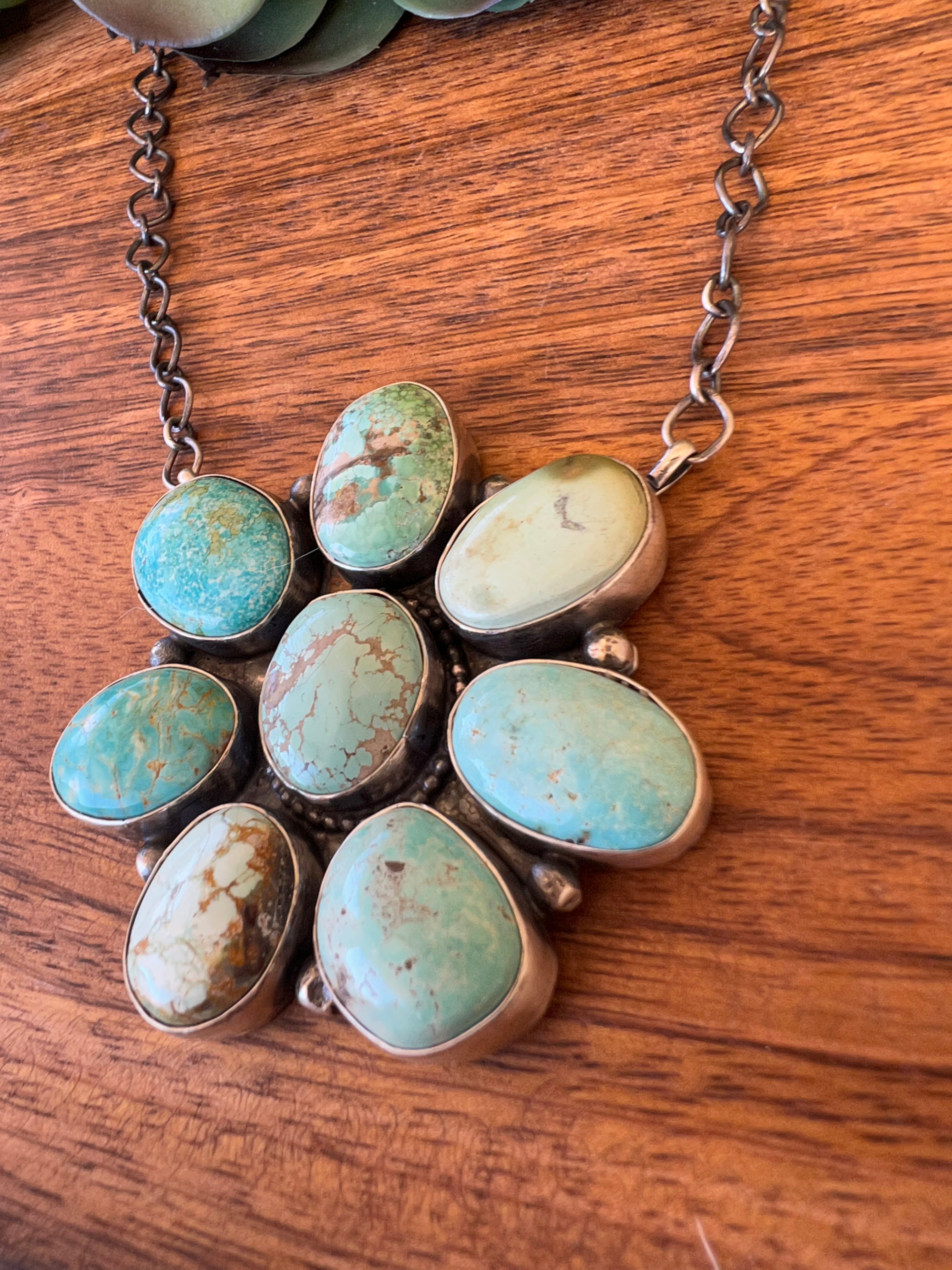 Jeff James Carico Lake Turquoise& Sterling Silver Necklace