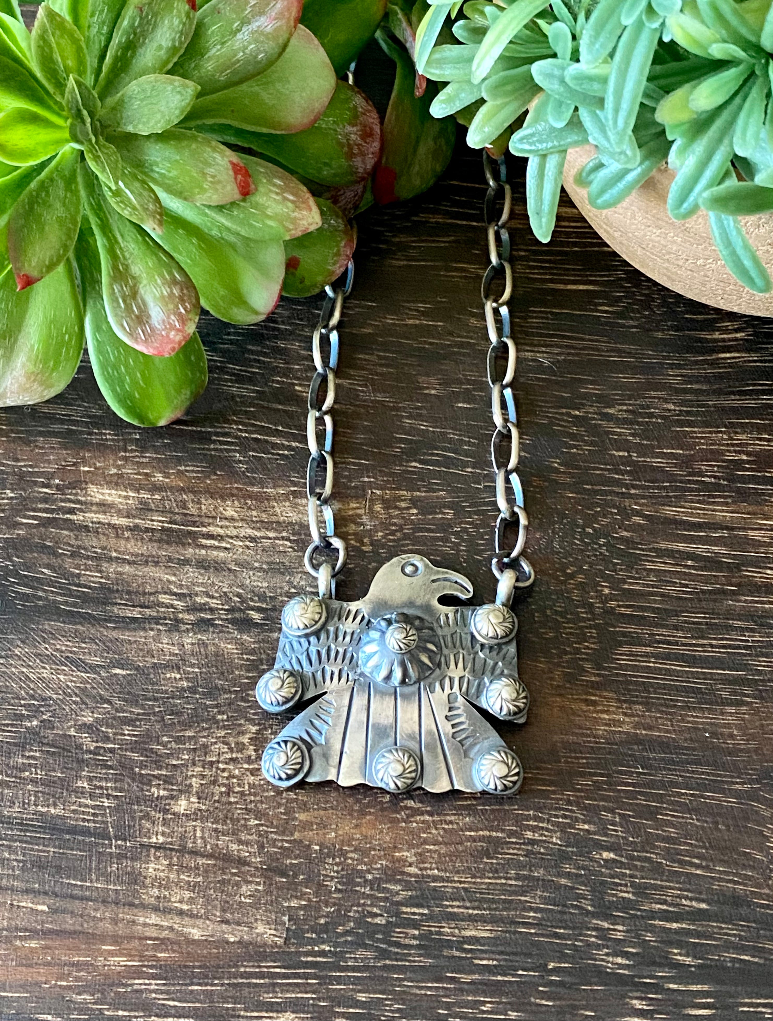 Chimney Butte Sterling Silver Thunderbird Necklace
