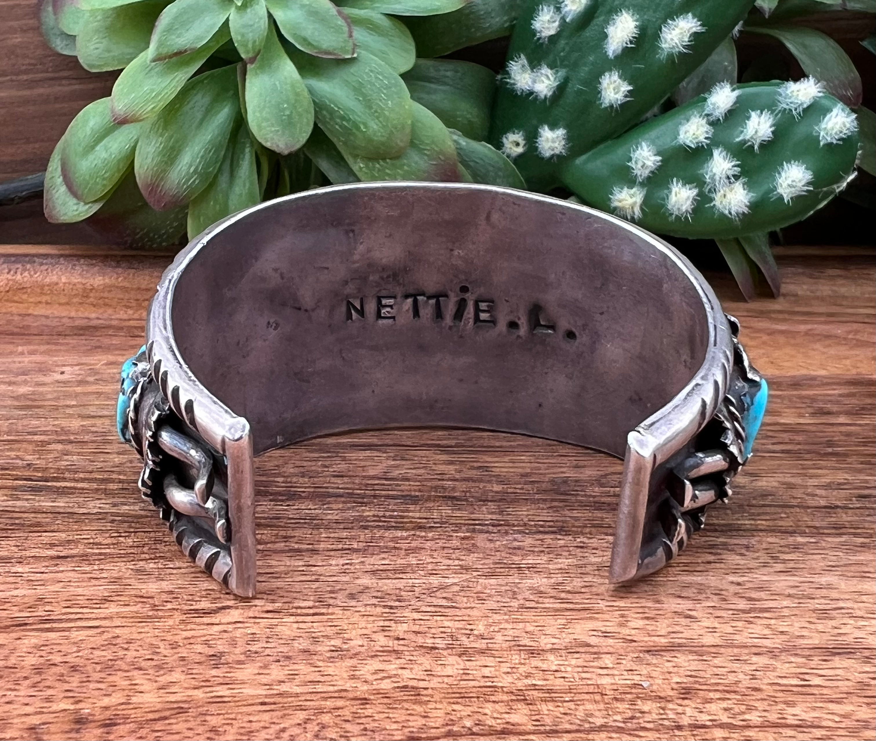 Vintage Navajo Turquoise & Sterling Silver Watch Cuff Bracelet