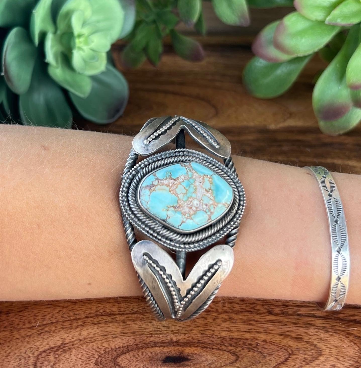 Bob Becenti Golden Hill’s Turquoise & Sterling Silver Cuff Bracelet