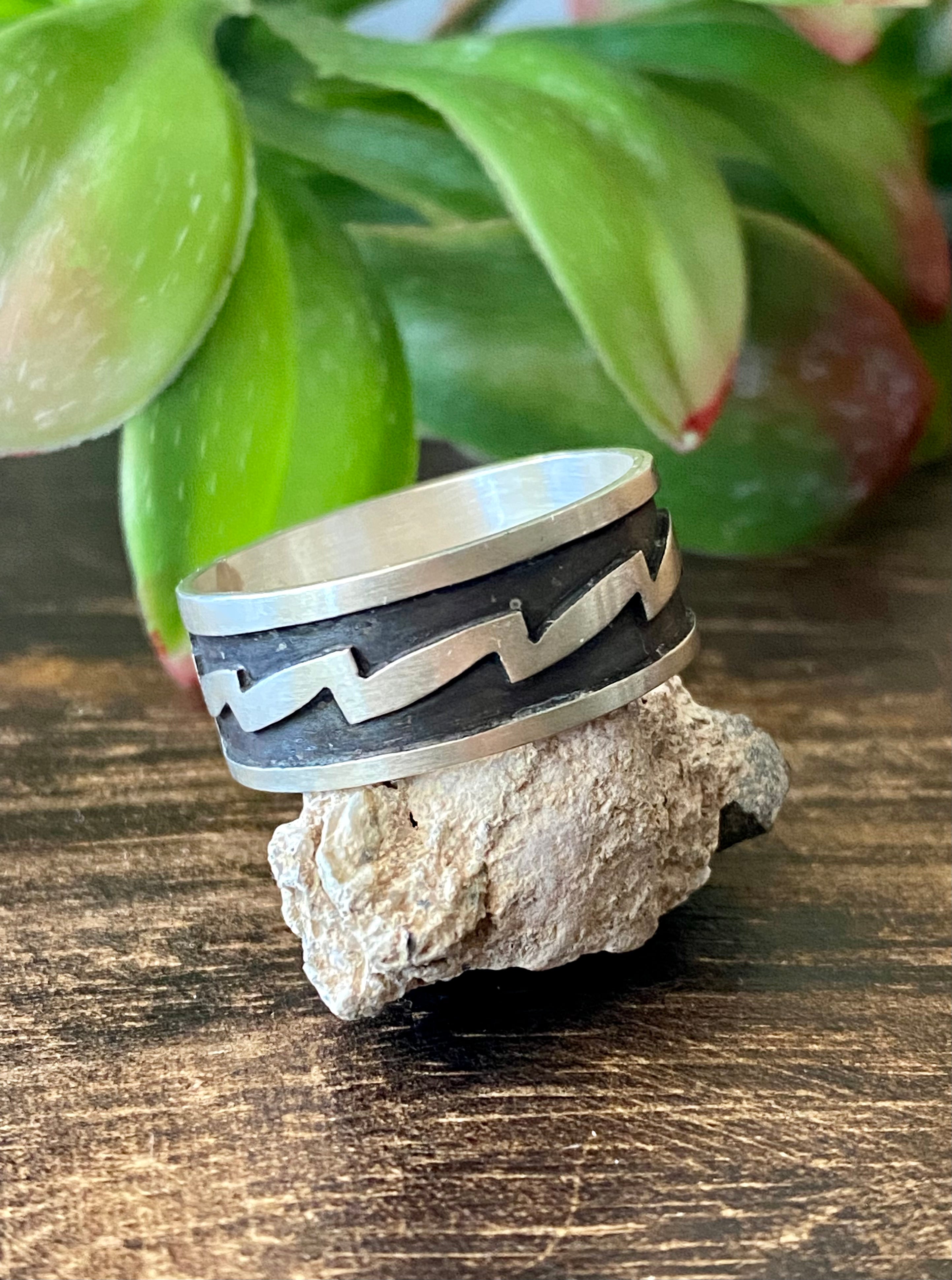 Navajo Made Sterling Silver Band Ring Size 12.25