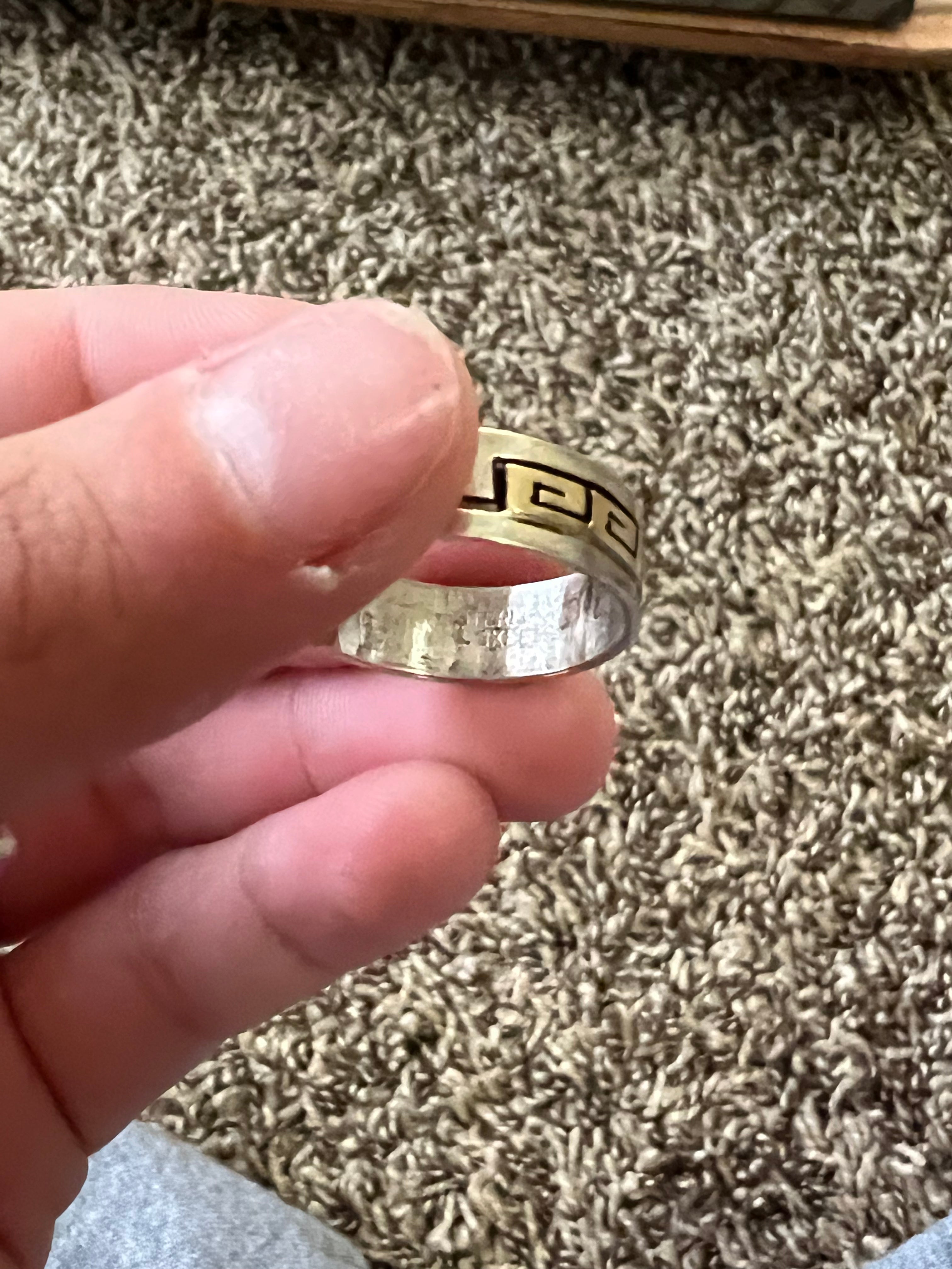 Scott Skeets 14k Gold & Sterling Silver Ring Size 9.25