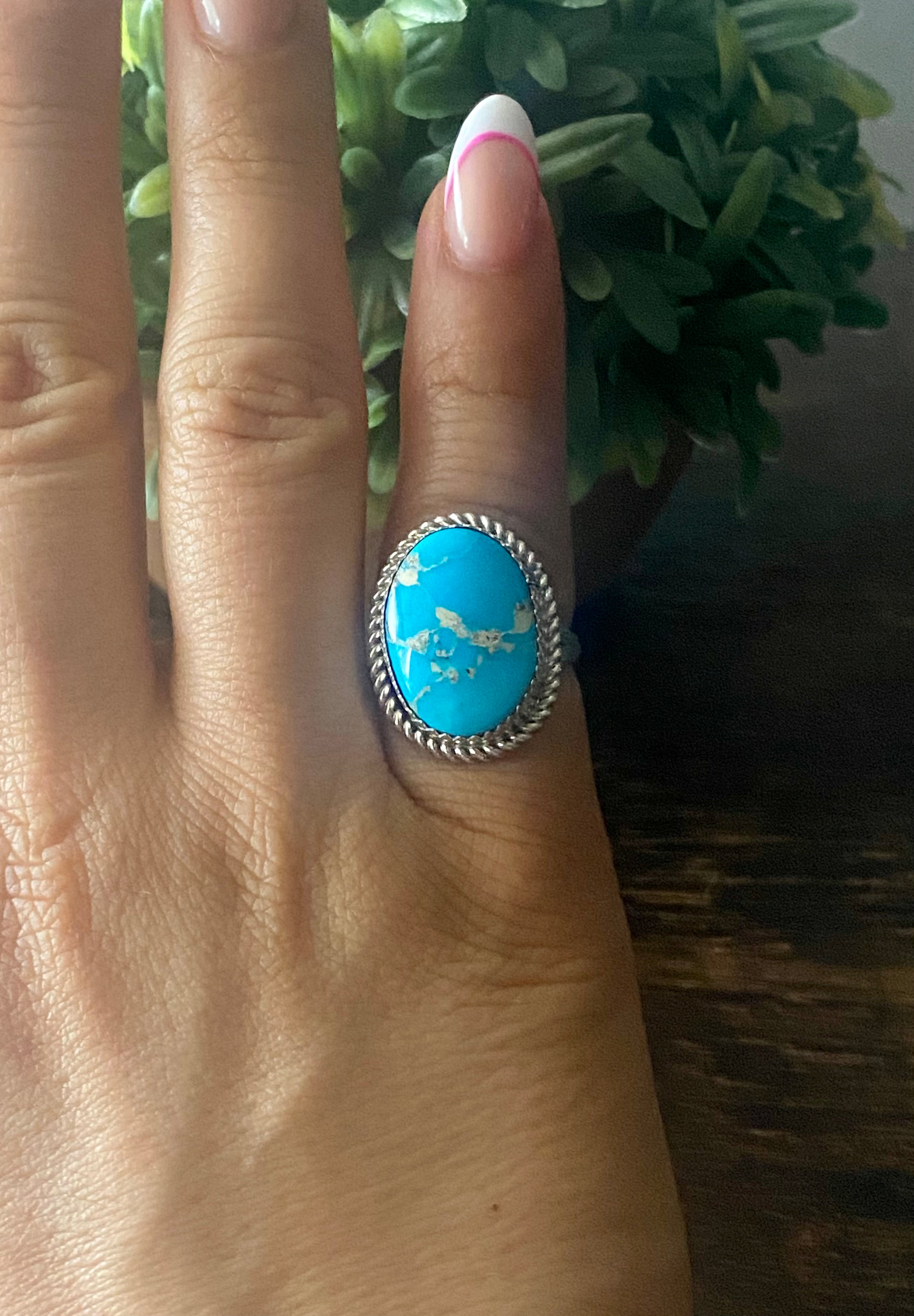 Reda Galvan South Hill Turquoise & Sterling Silver Ring Size 5.75