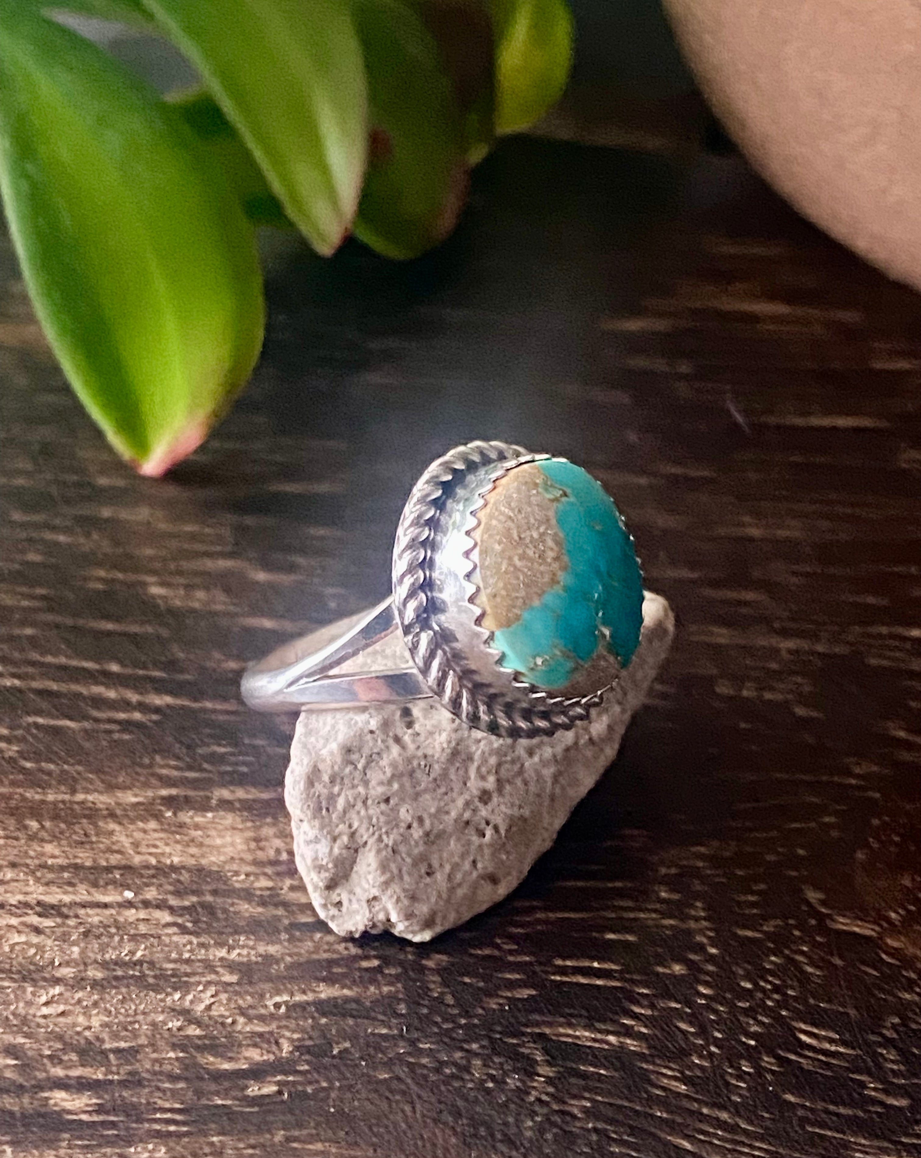 Reda Galvan South Hill Turquoise & Sterling Silver Ring Size 6.5