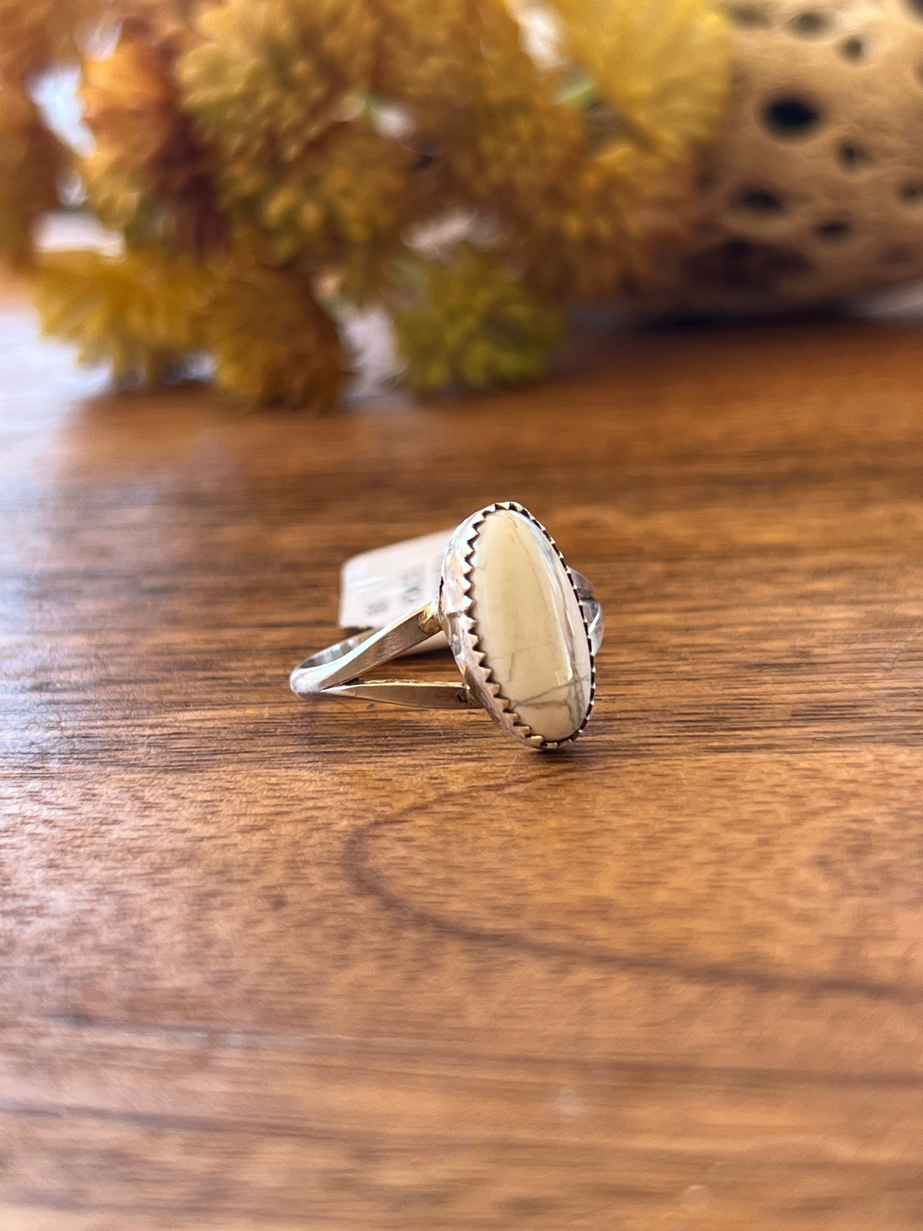 Harris Largo Howlite & Sterling Silver Ring Size 8