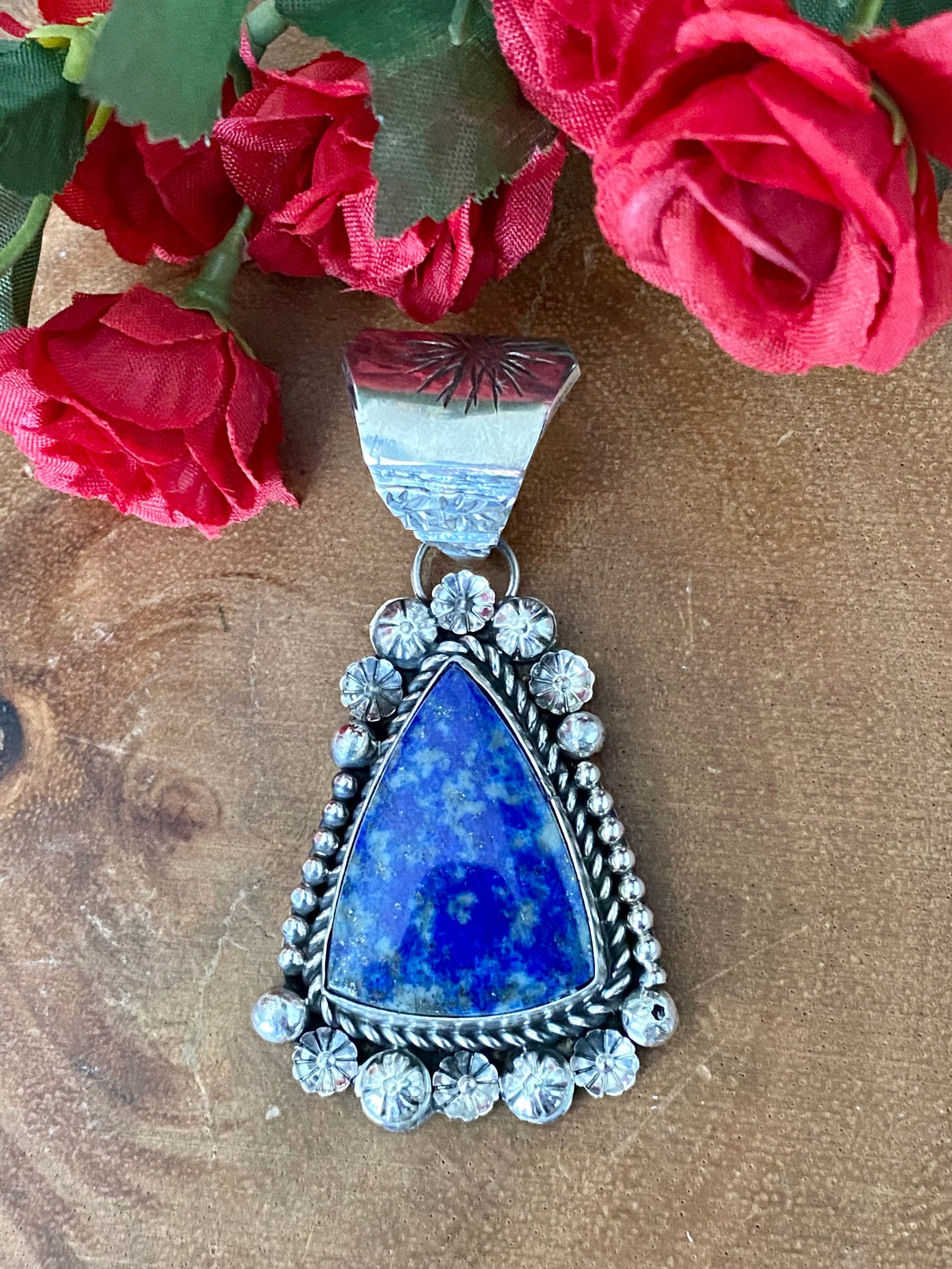 Damian Cotton Lapis & Sterling Silver Pendant