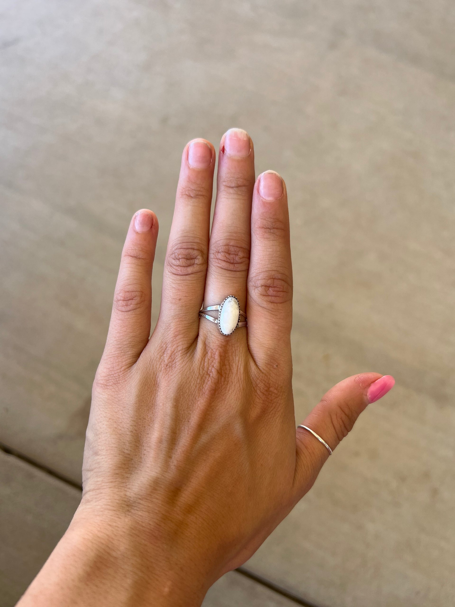 Harris Largo Howlite & Sterling Silver Ring Size 8