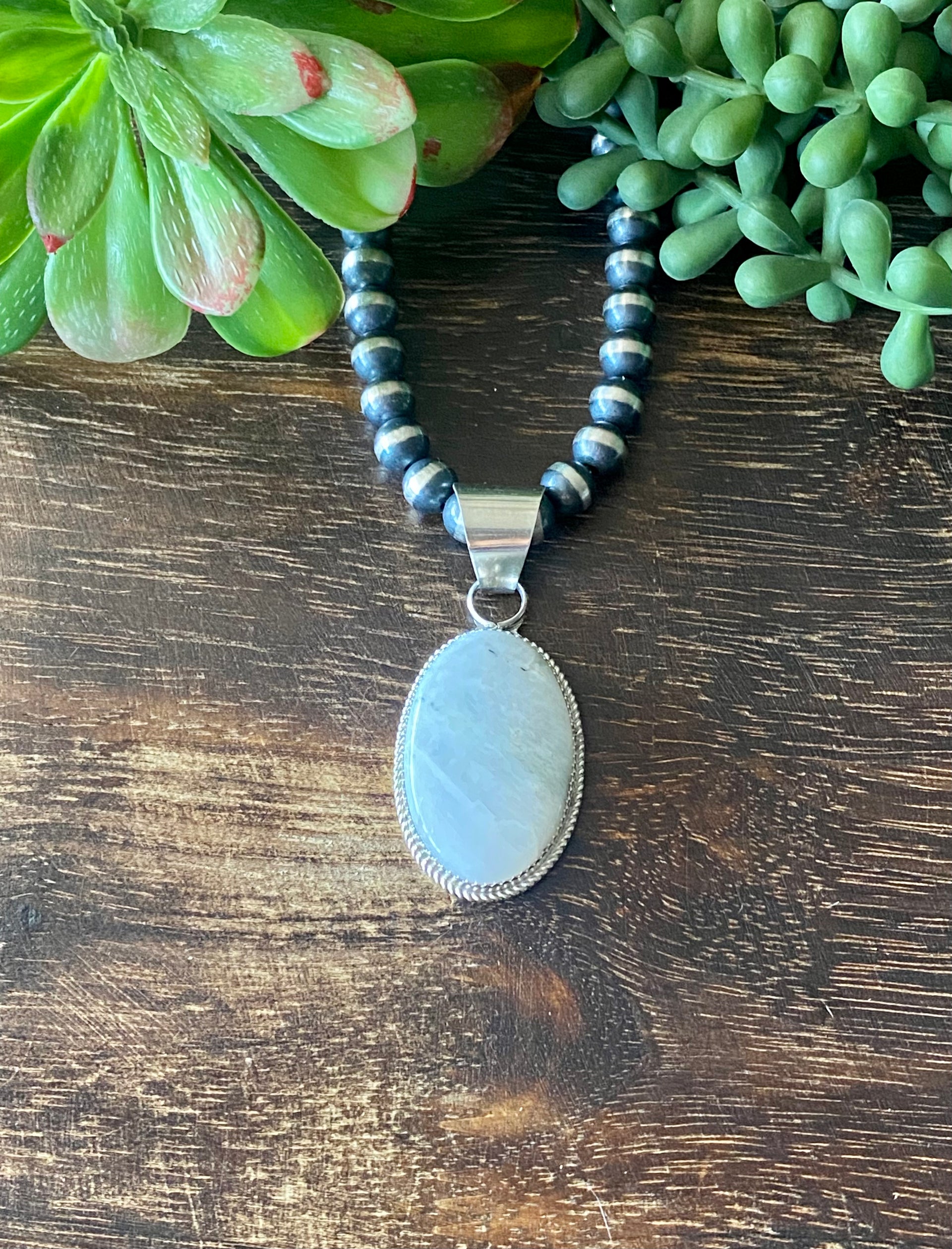 Reda Galvan Moon Stone & Sterling Silver Pendant