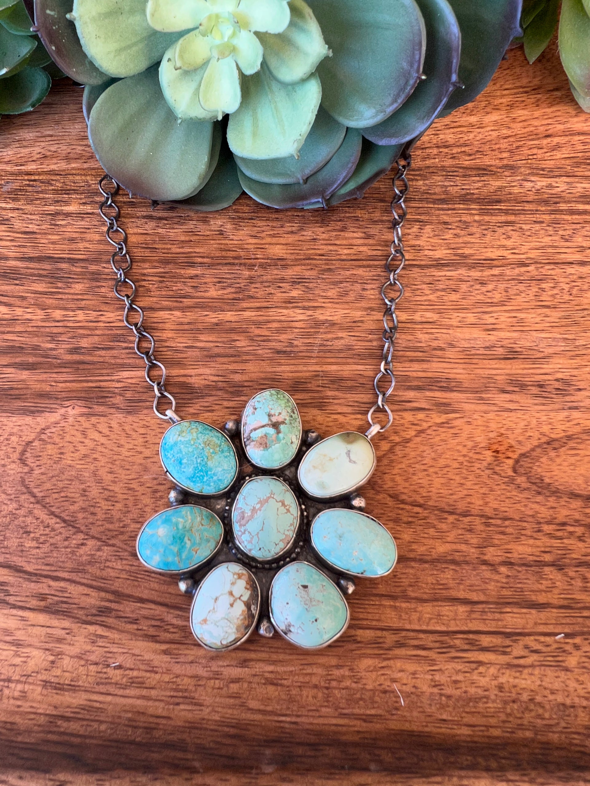 Jeff James Carico Lake Turquoise& Sterling Silver Necklace