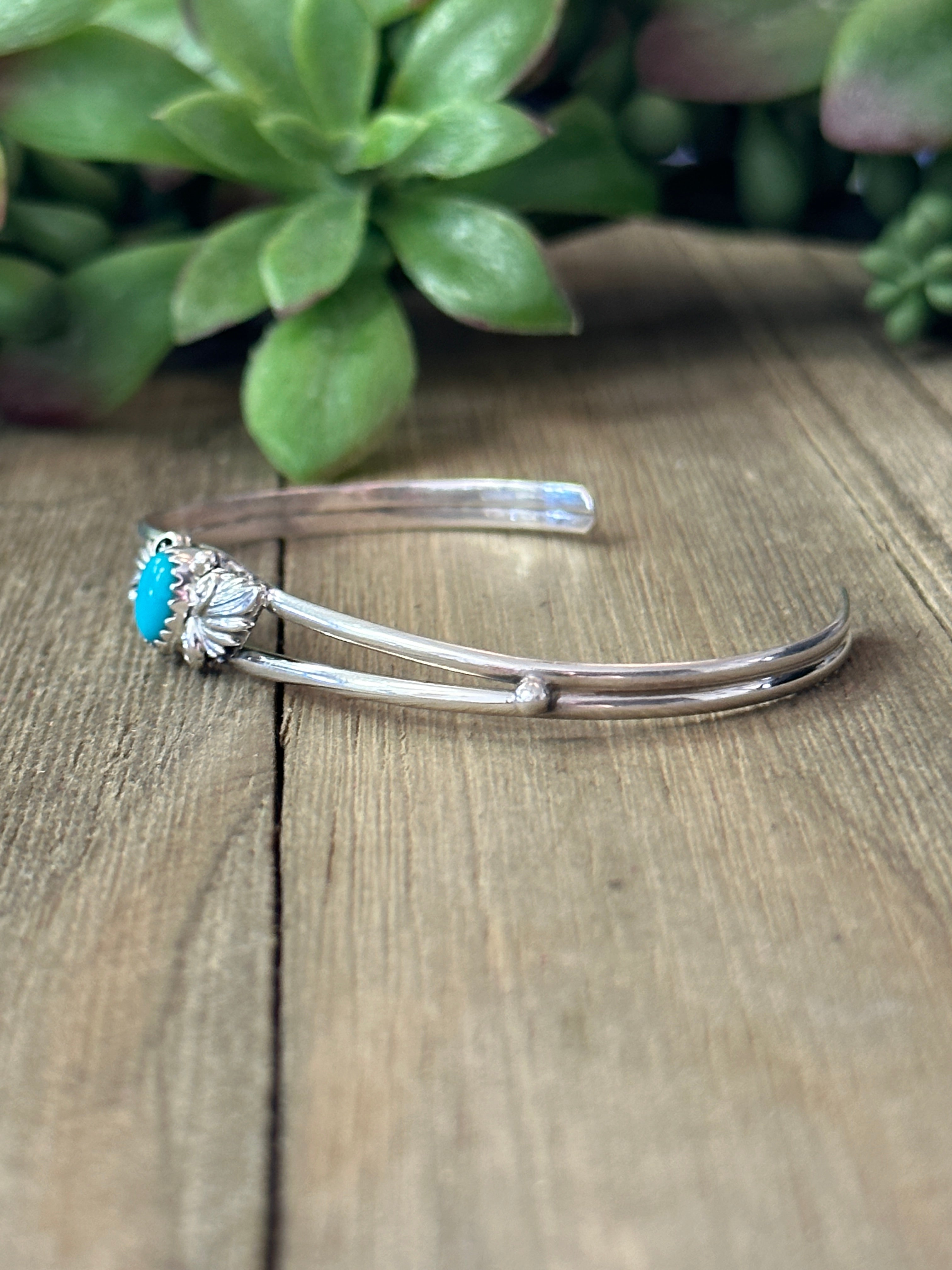 Judy Largo Kingman Turquoise & Sterling Silver Cuff Bracelet