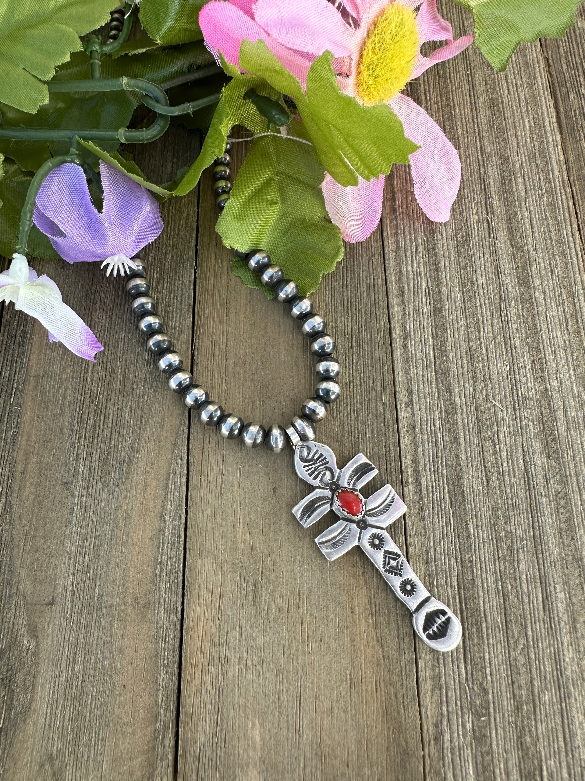 LeRoy James Mediterranean Coral & Sterling Silver Necklace