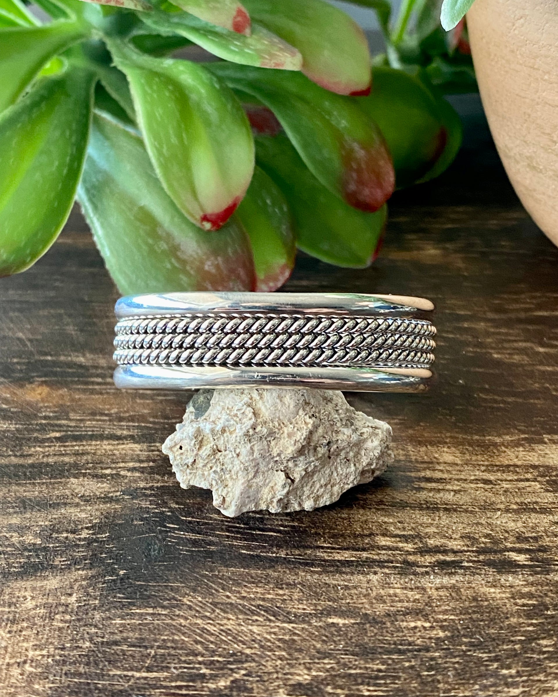 Navajo Made Sterling Silver Baby Cuff Bracelet