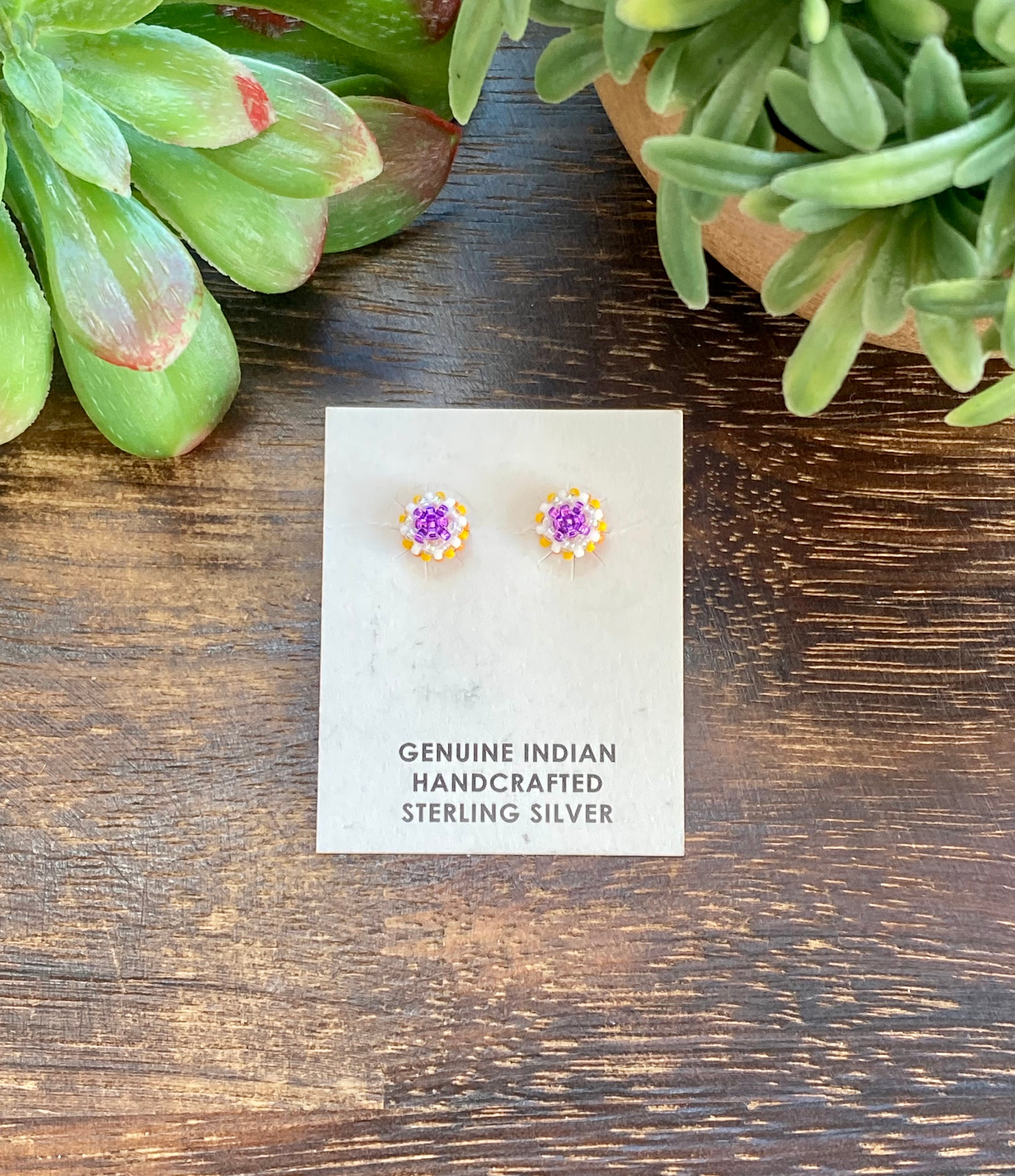 Navajo Made Beaded Post Earrings