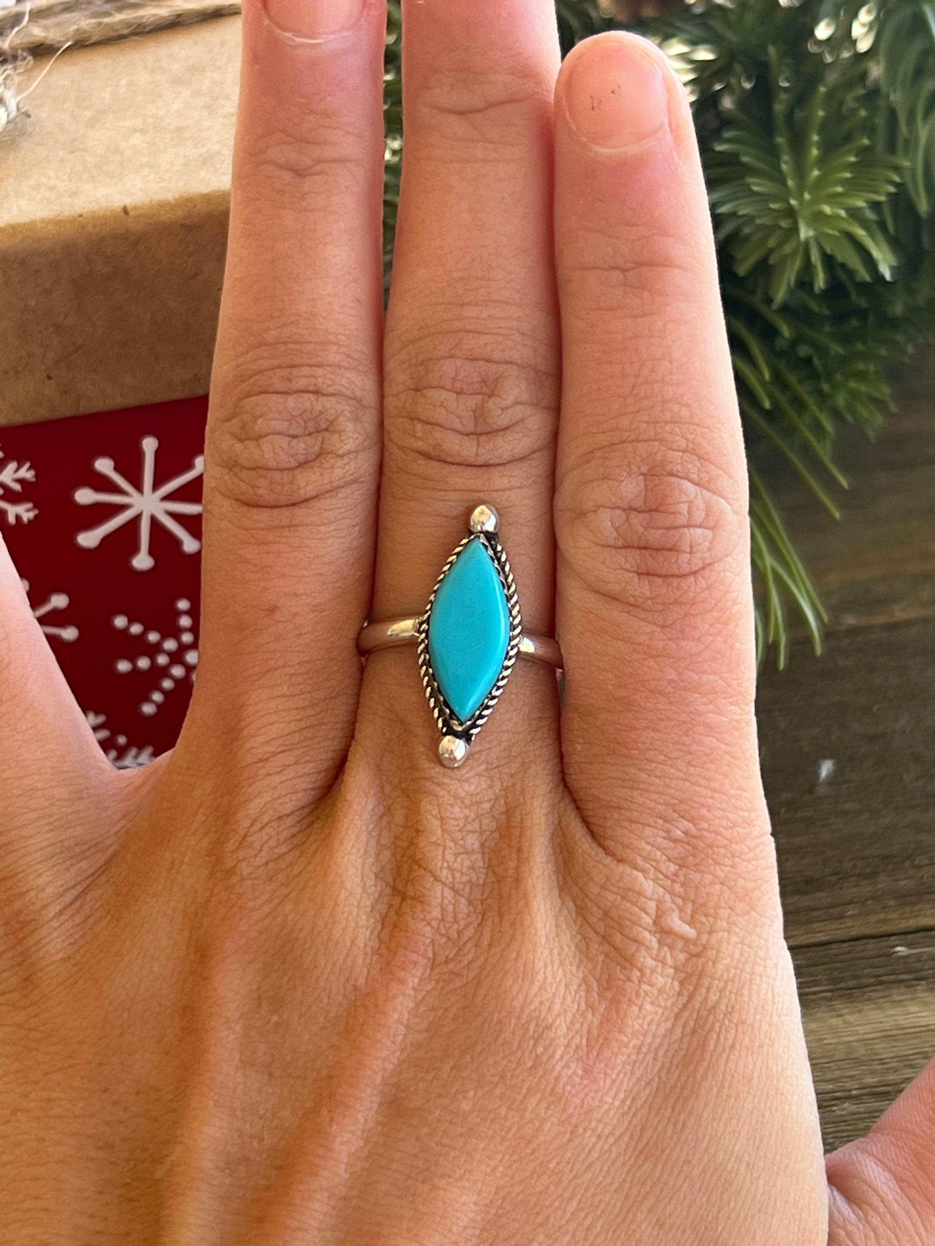 Zuni Made Kingman Turquoise & Sterling Silver Ring