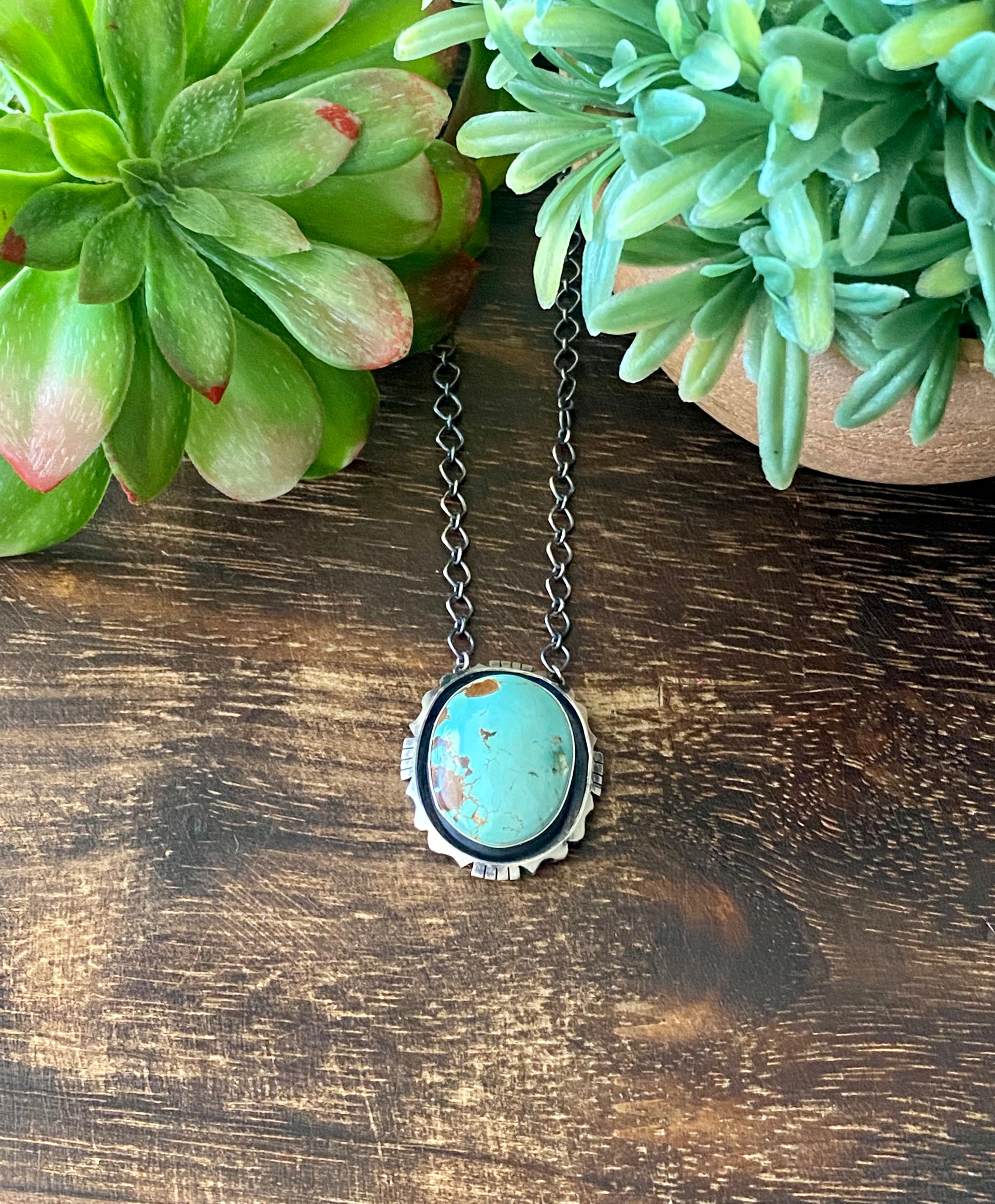 Eli Skeets #8 Turquoise & Sterling Silver Necklace