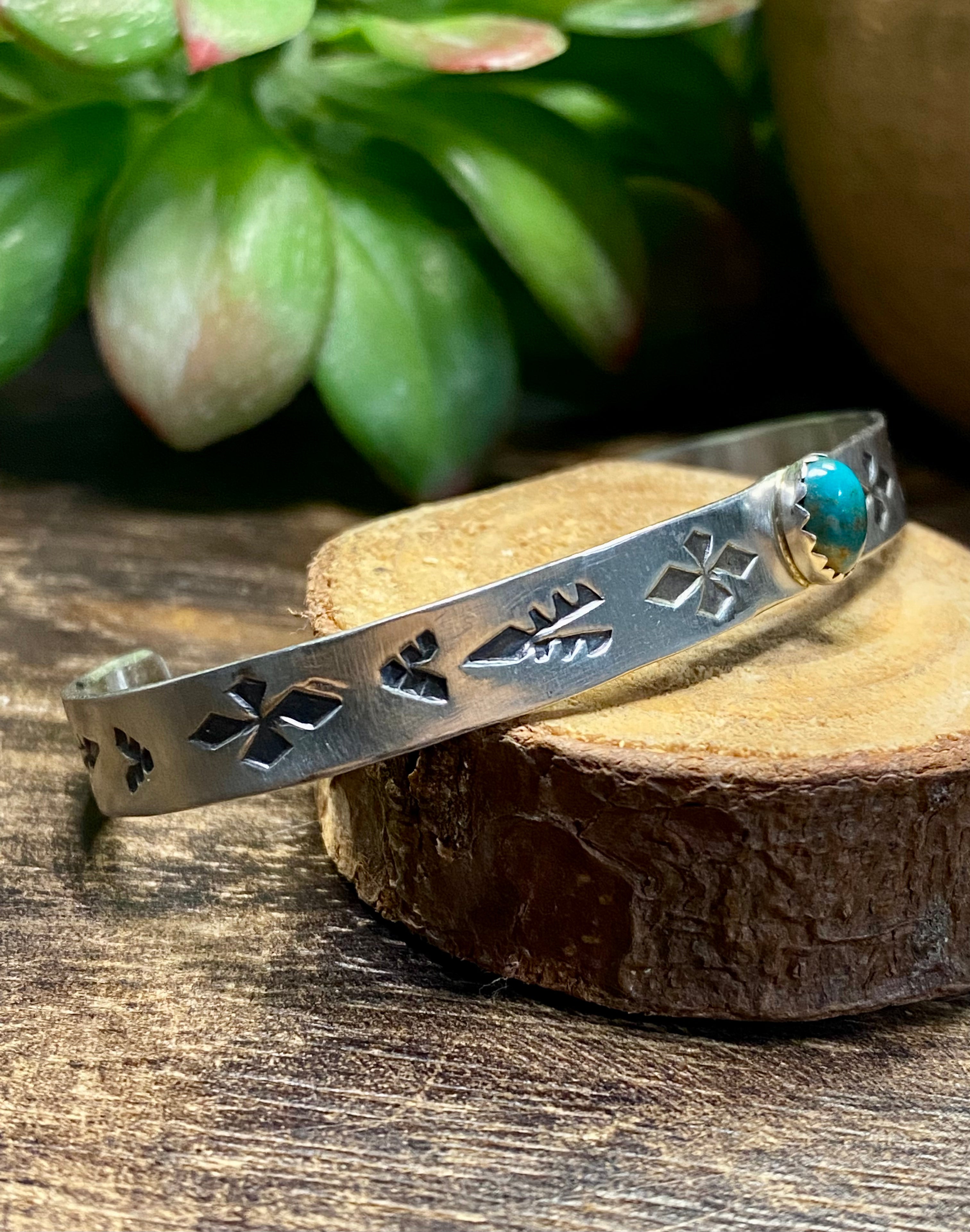 B. Shorty Kingman Turquoise & Sterling Silver Cuff Bracelets