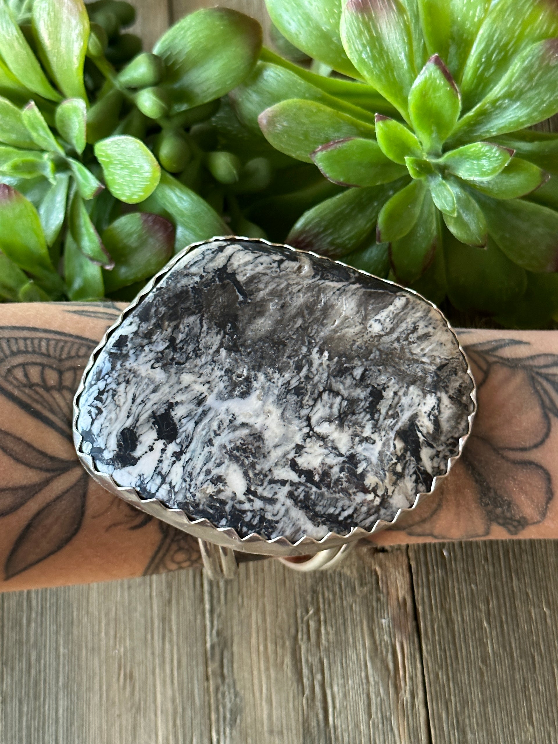 Danny Henio White Buffalo & Sterling Silver Cuff Bracelet