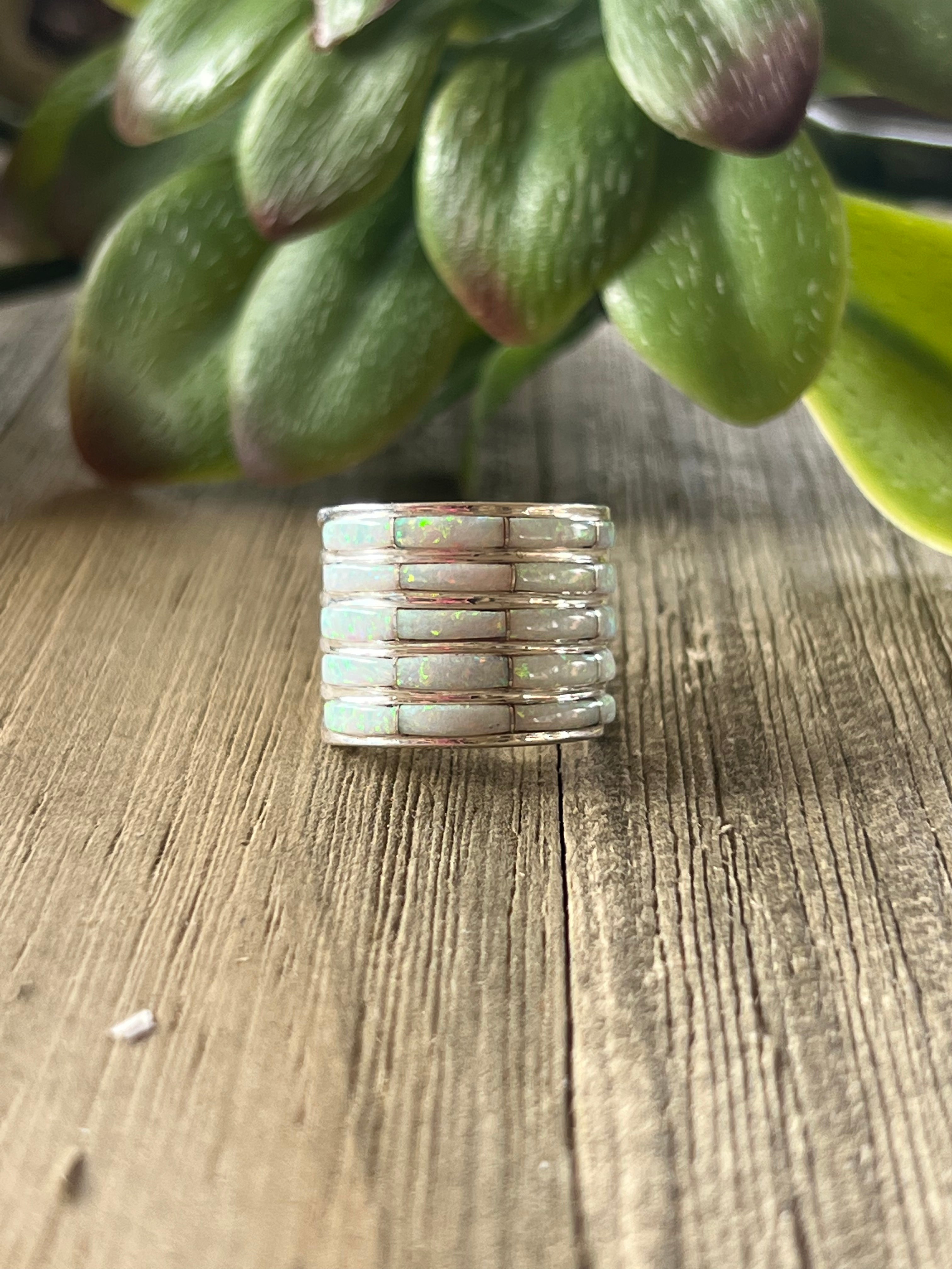 Zuni Made Opal (Man Made) & Sterling Silver Ring