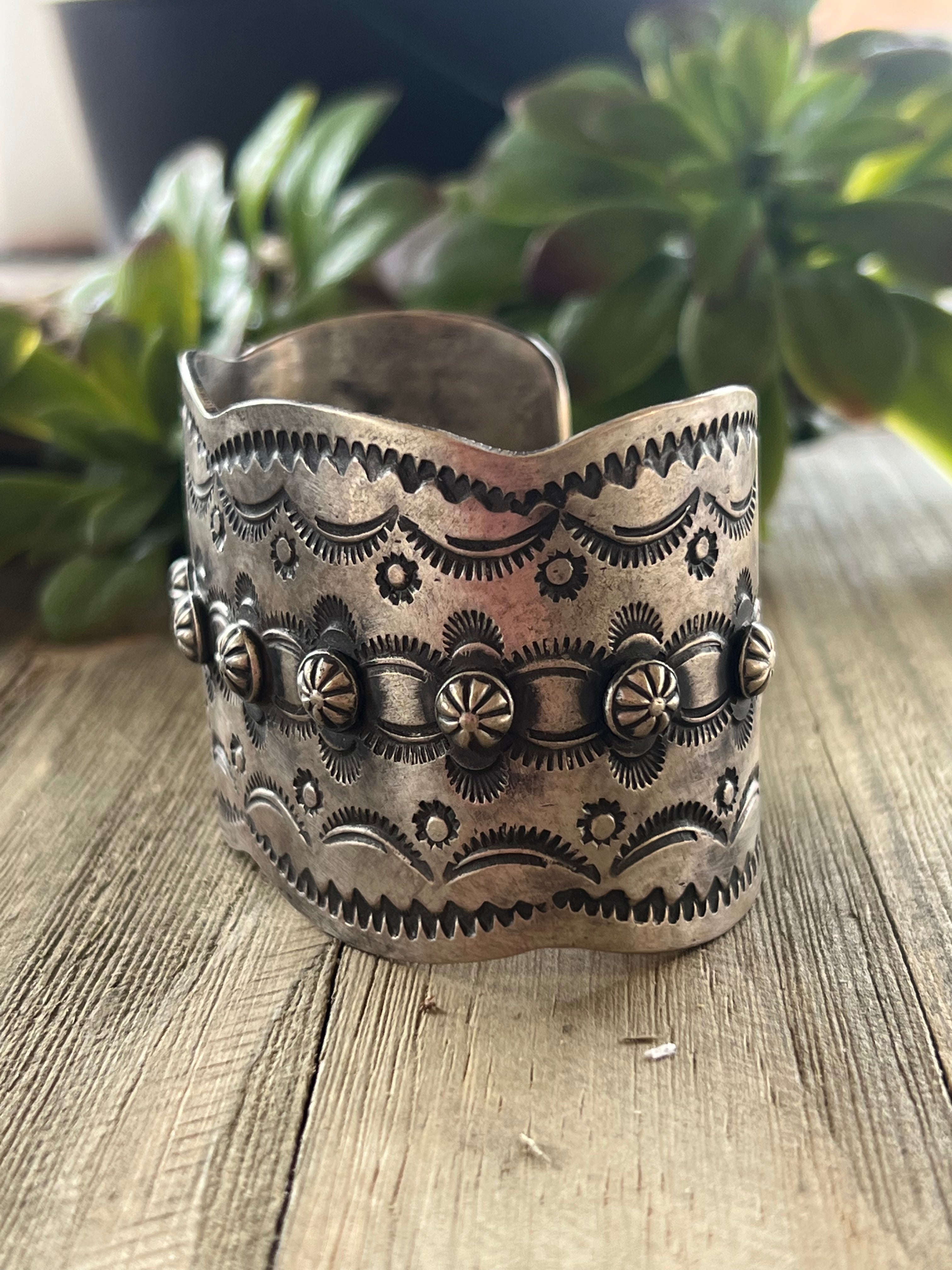 Chimney Butte Pink Conch & Sterling Silver Cuff Bracelet