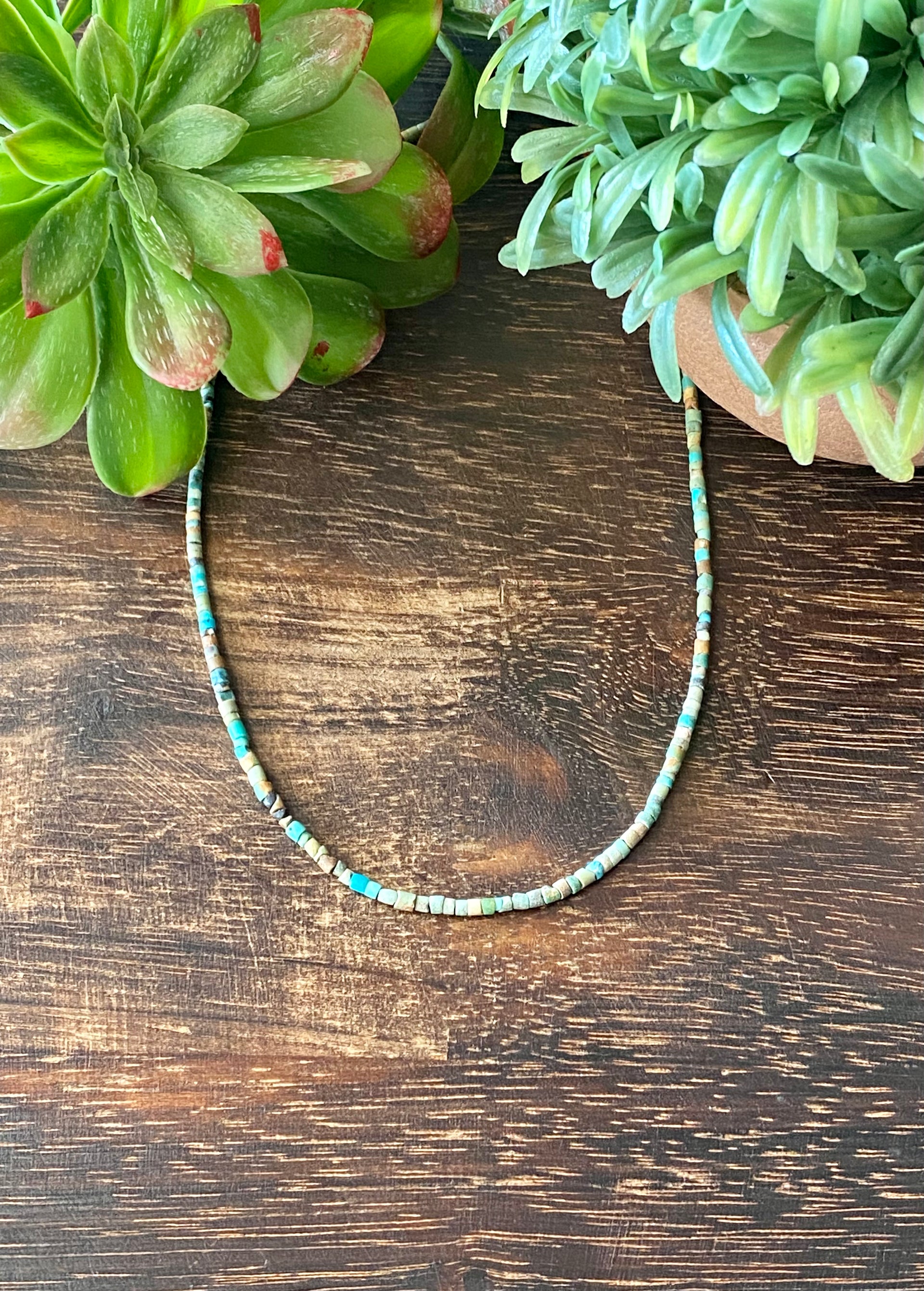 Navajo Made Turquoise & Sterling Silver Heishi Necklaces