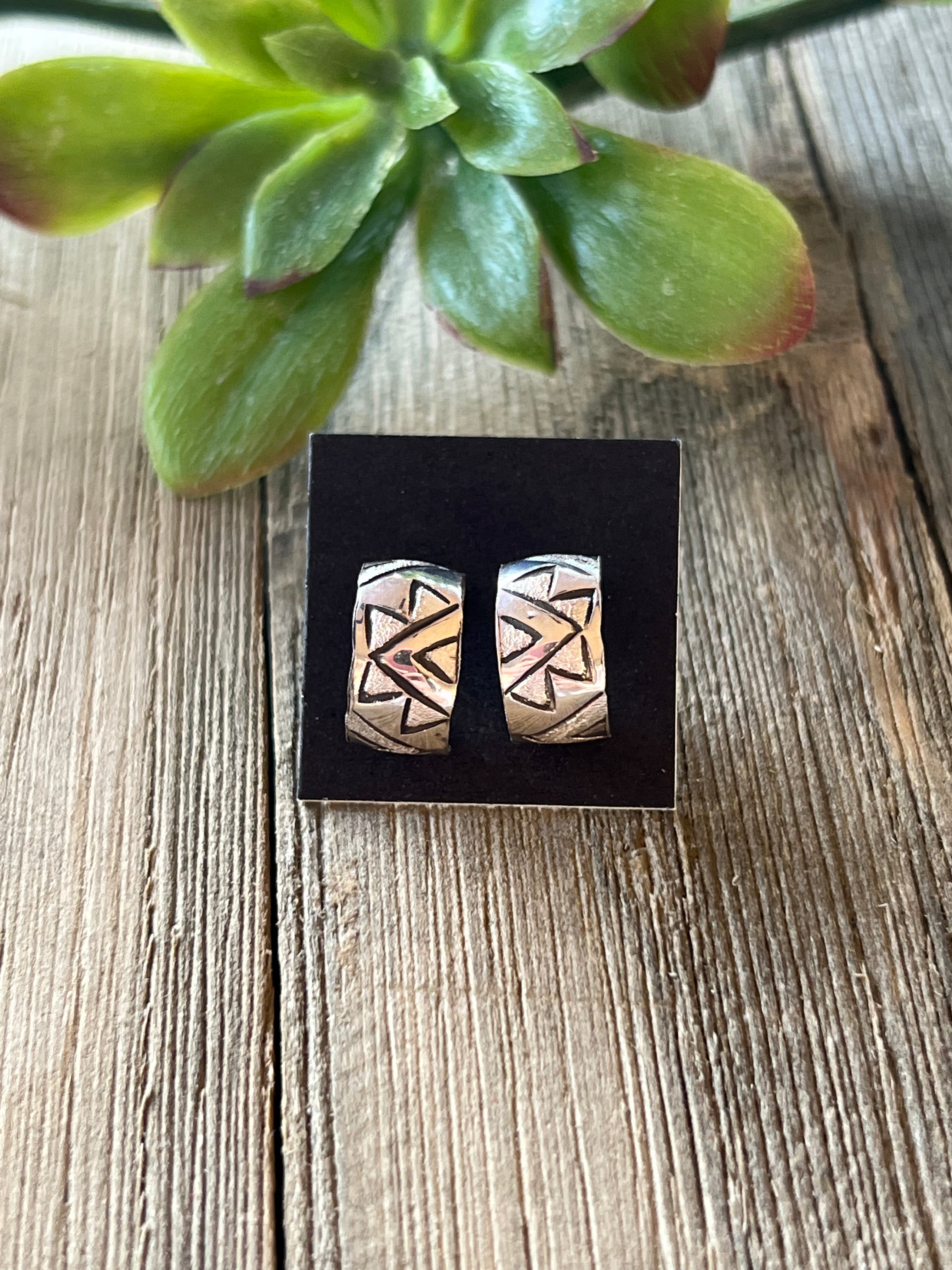 Navajo Made Sterling Silver Post Earrings