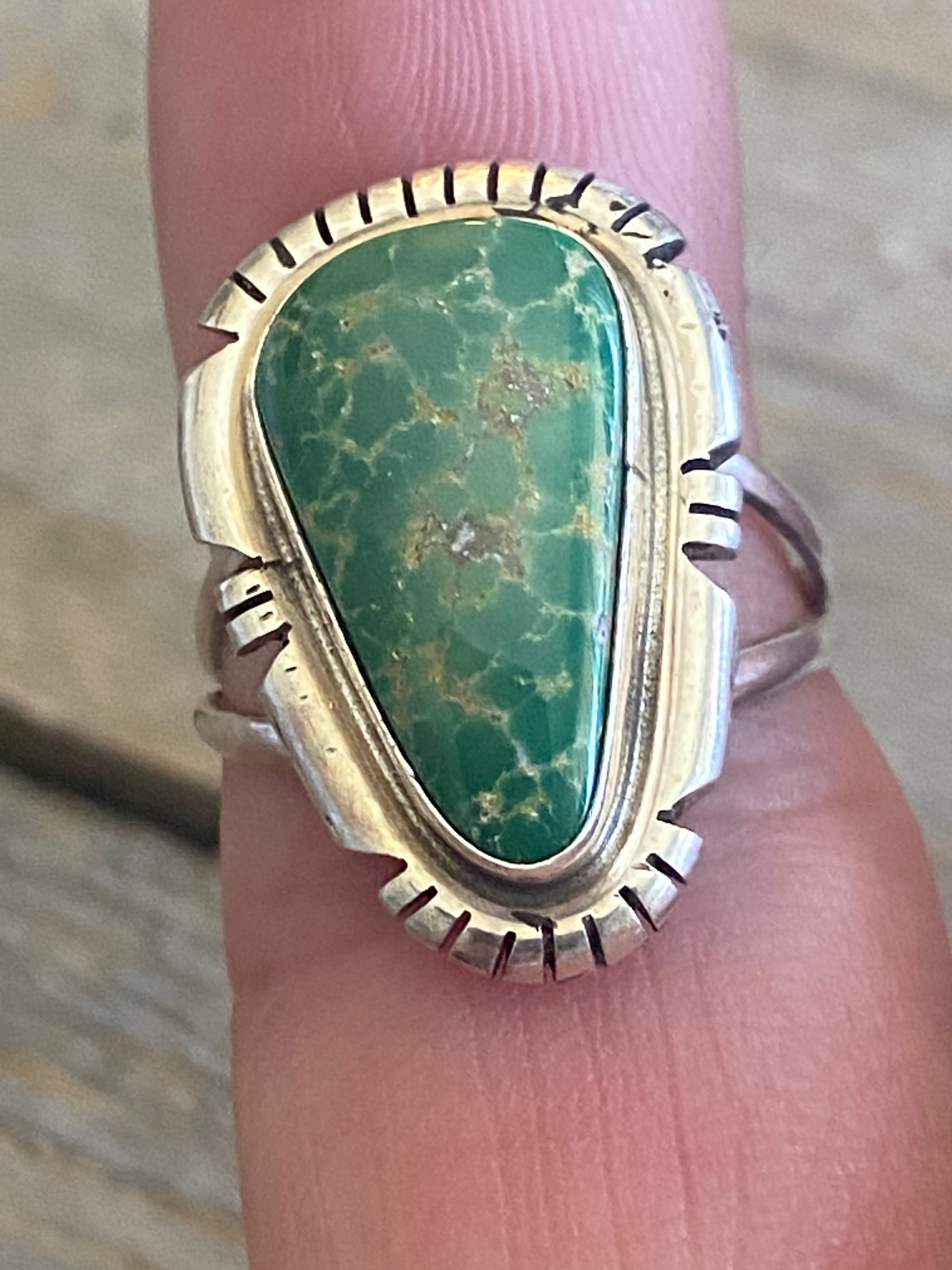 Navajo Turquoise & Sterling Silver Ring Size 5.75