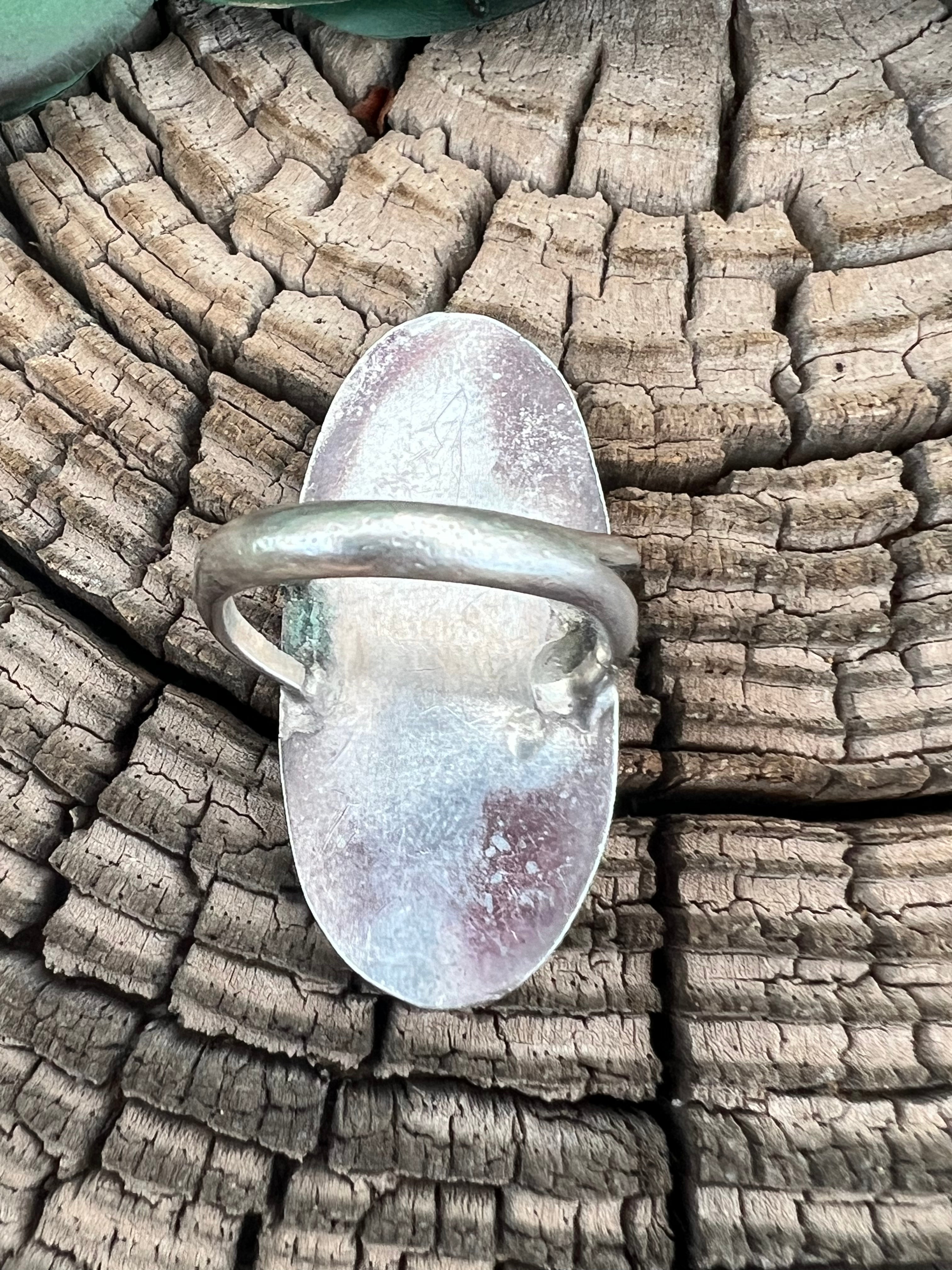 Vintage Navajo Coral & Sterling Silver Rings Size 6