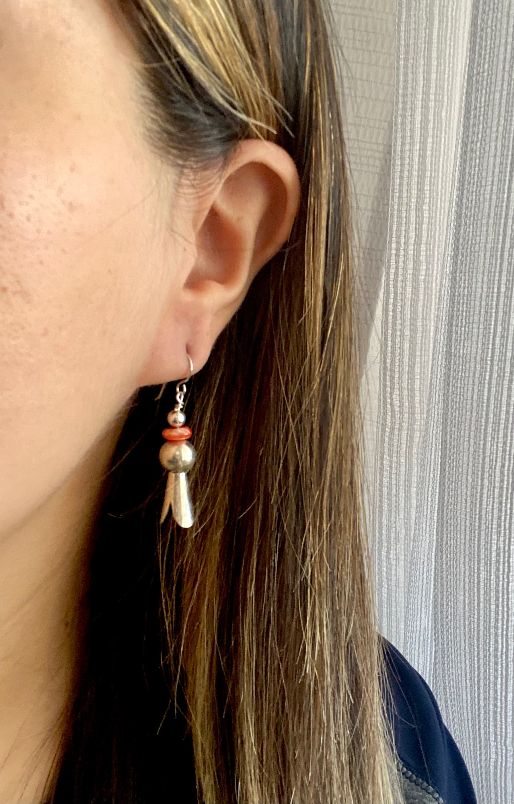 Lenora Garcia Spiny Oys & Sterling Silver Blossom Dangle Earrings