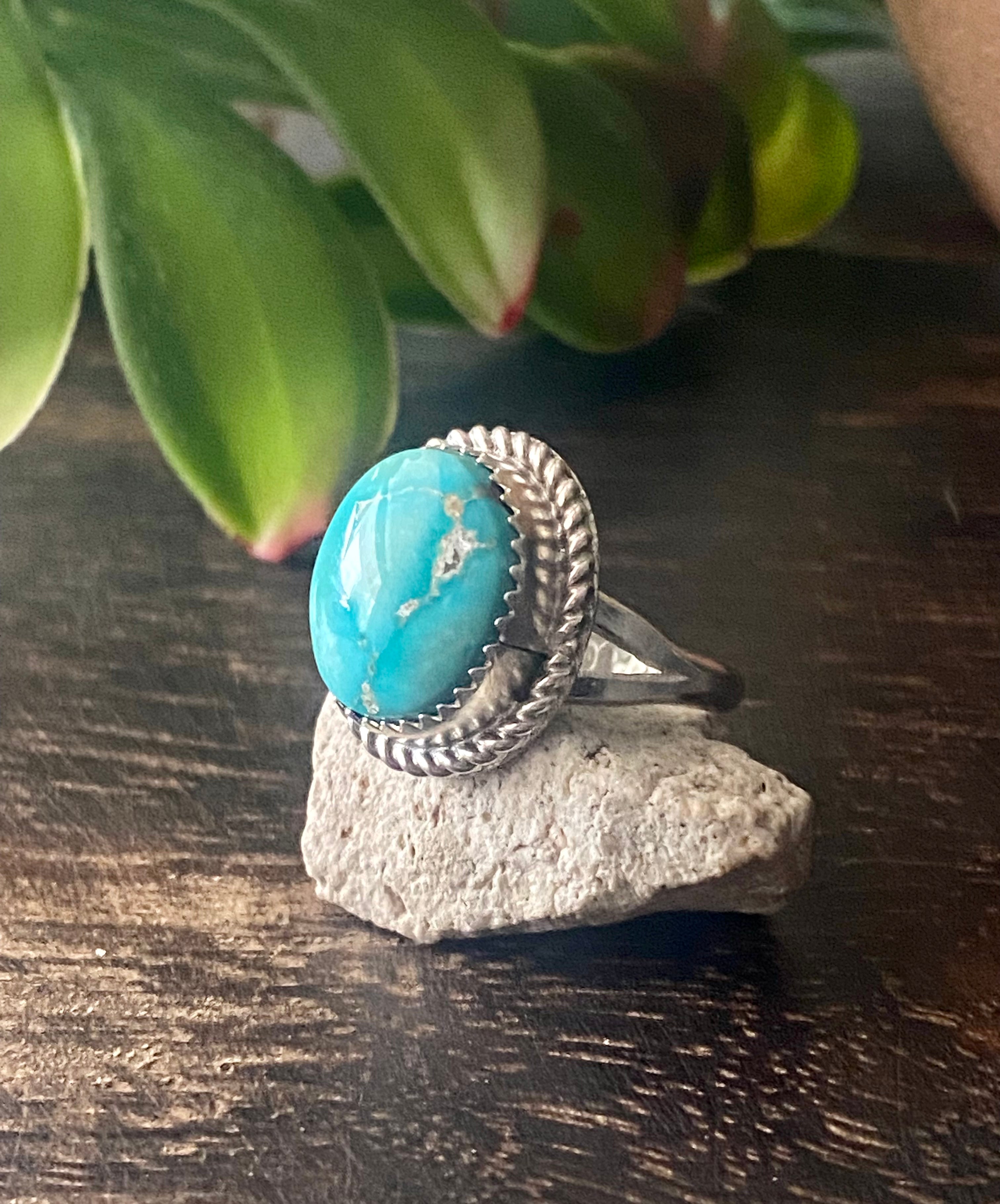 Reda Galvan South Hill Turquoise & Sterling Silver Ring Size 6