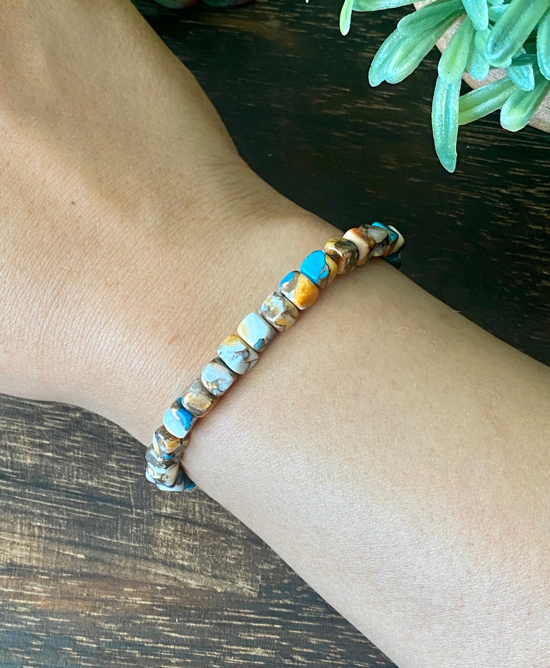 Handmade Southwest Mohave Turquoise & Sterling Silver Bracelet