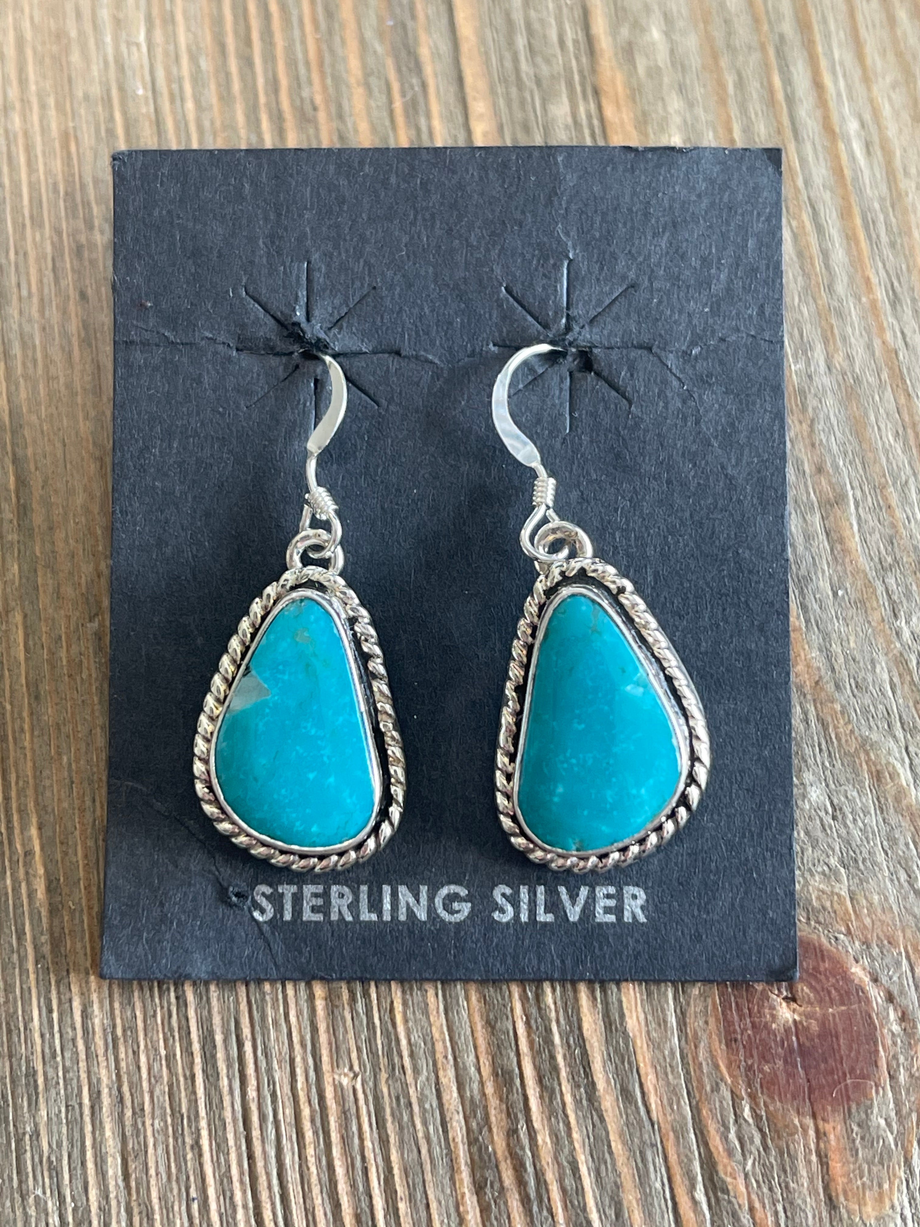 Navajo Turquoise & Sterling Silver Dangles