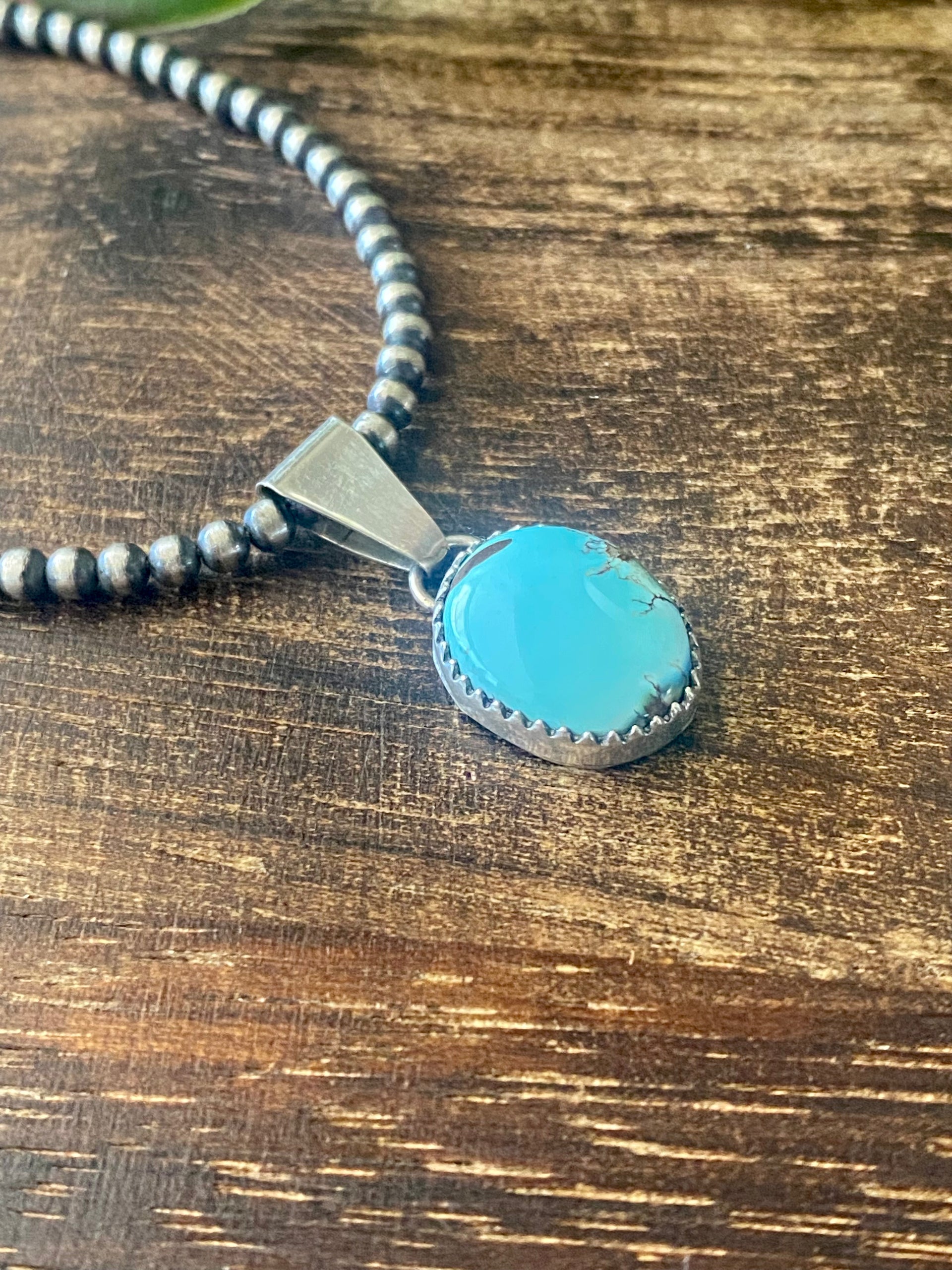 Navajo Made Golden Hill’s Turquoise & Sterling Silver Pendant