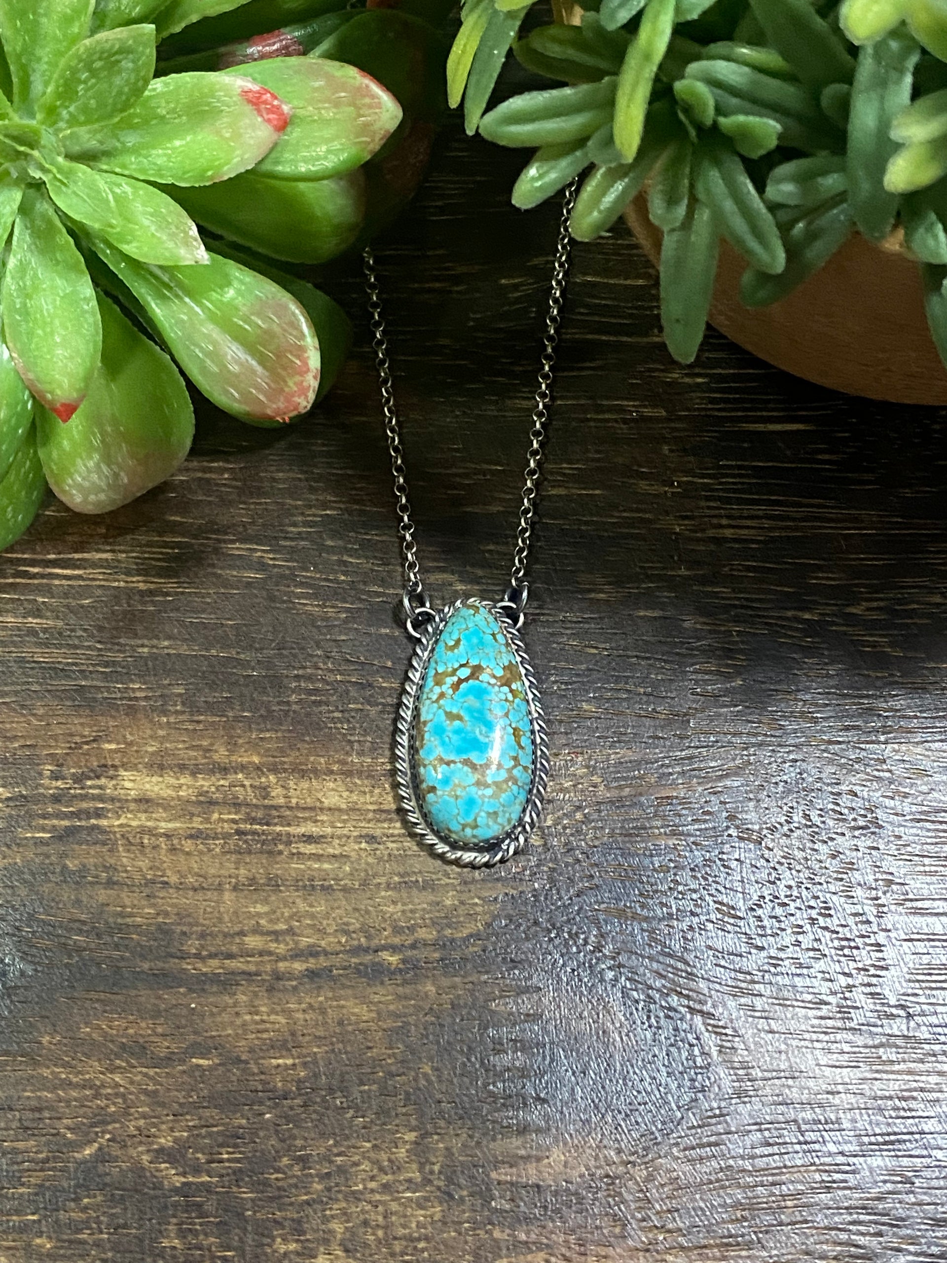 Clifton Davis #8 Turquoise & Sterling Silver Necklace