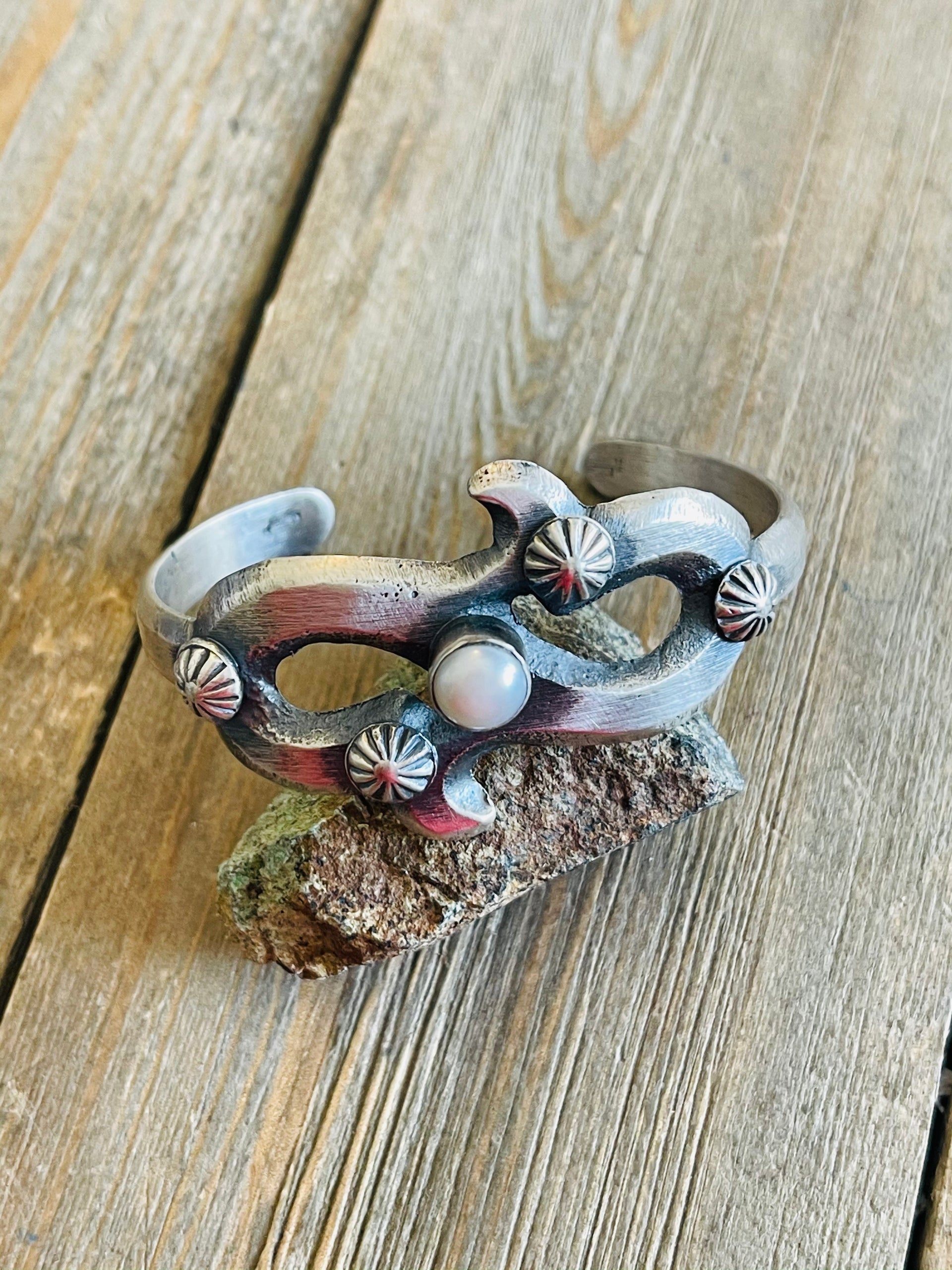 Chimney Butte Mother of Pearl & Sterling Silver Cuff Bracelet