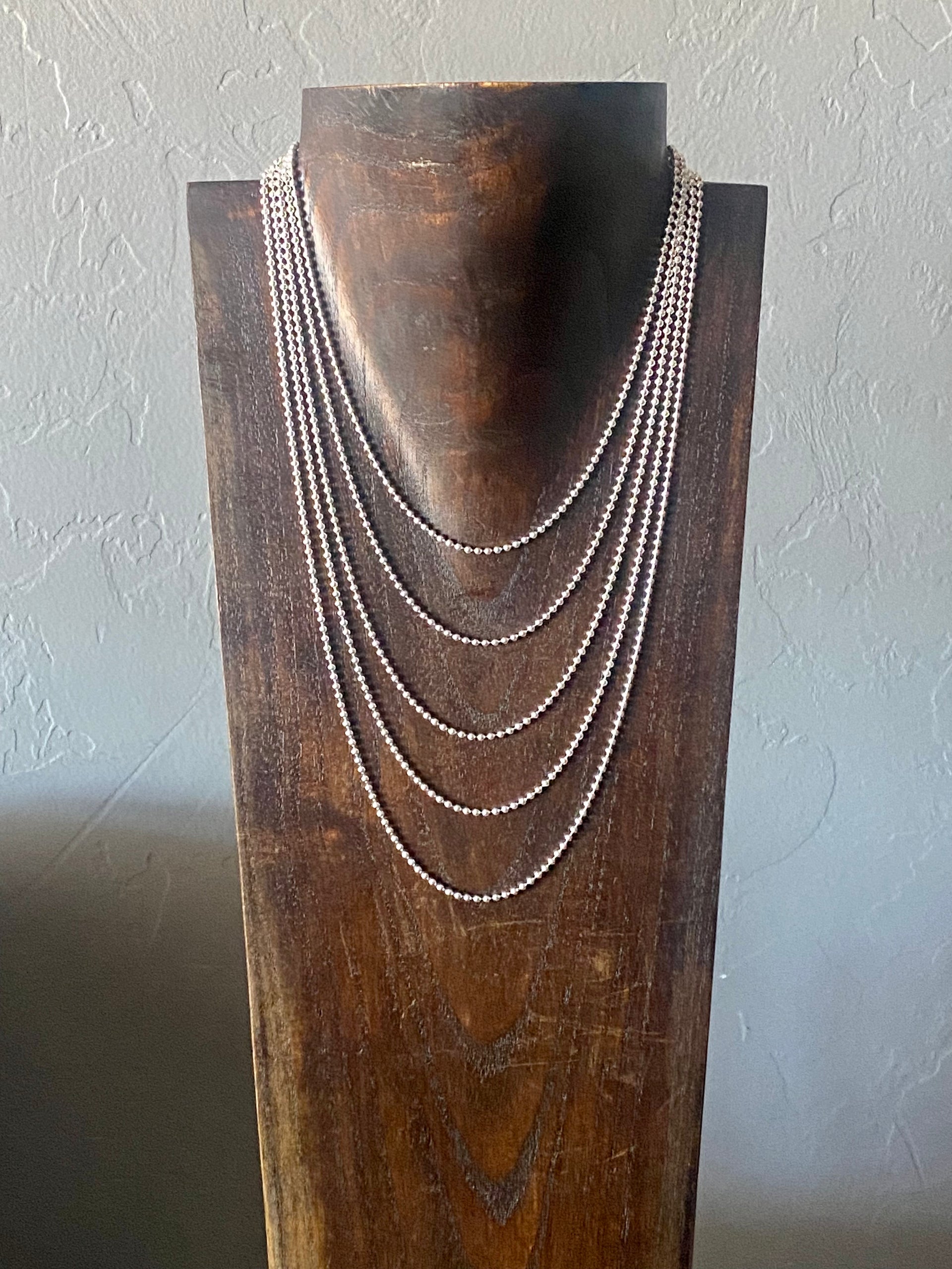 Southwest Handmade Sterling Silver 2.2 MM Pearl Necklace
