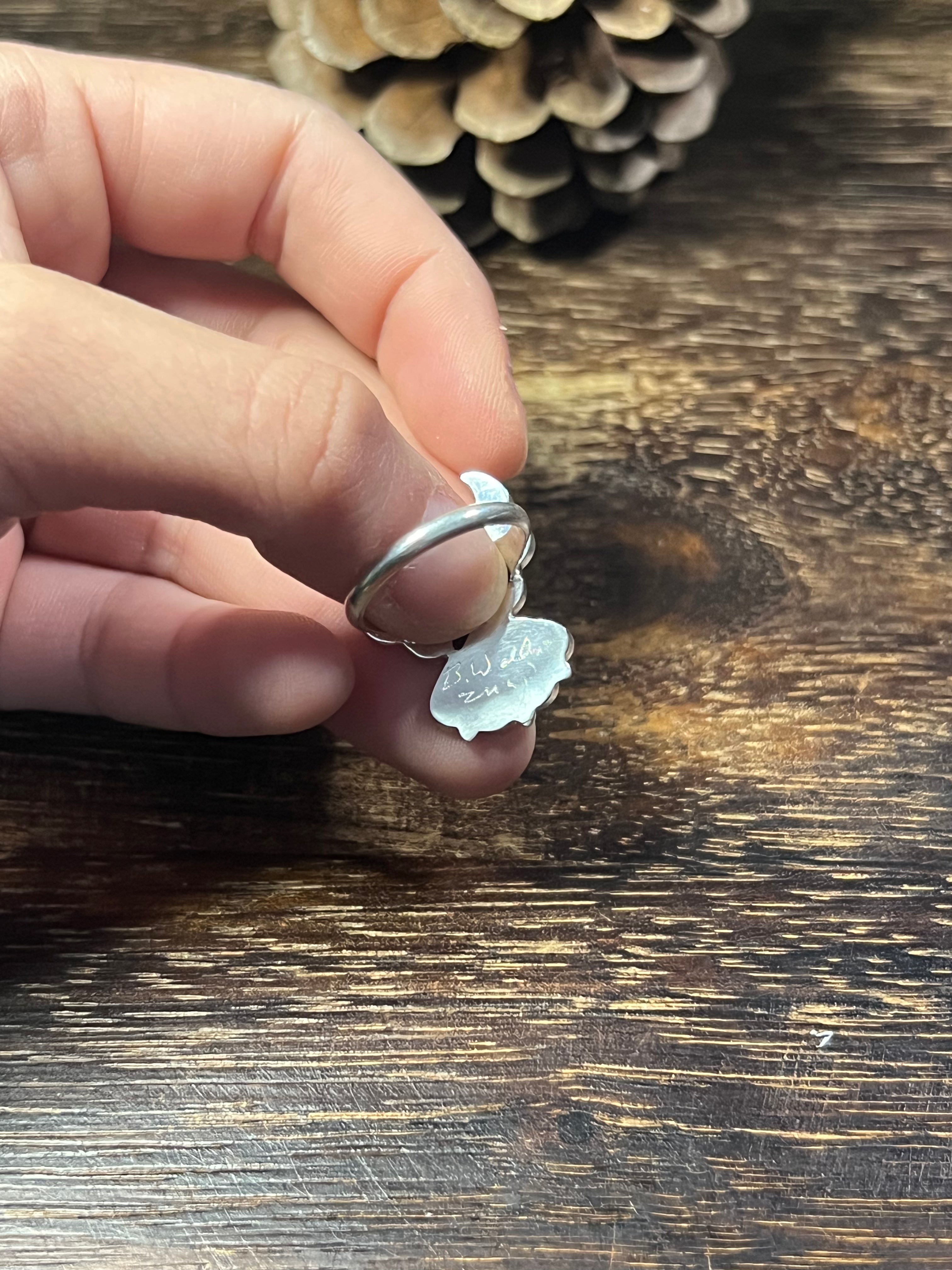 Zuni Made Multi Stone & Sterling Silver Thunderbird Inlay Ring