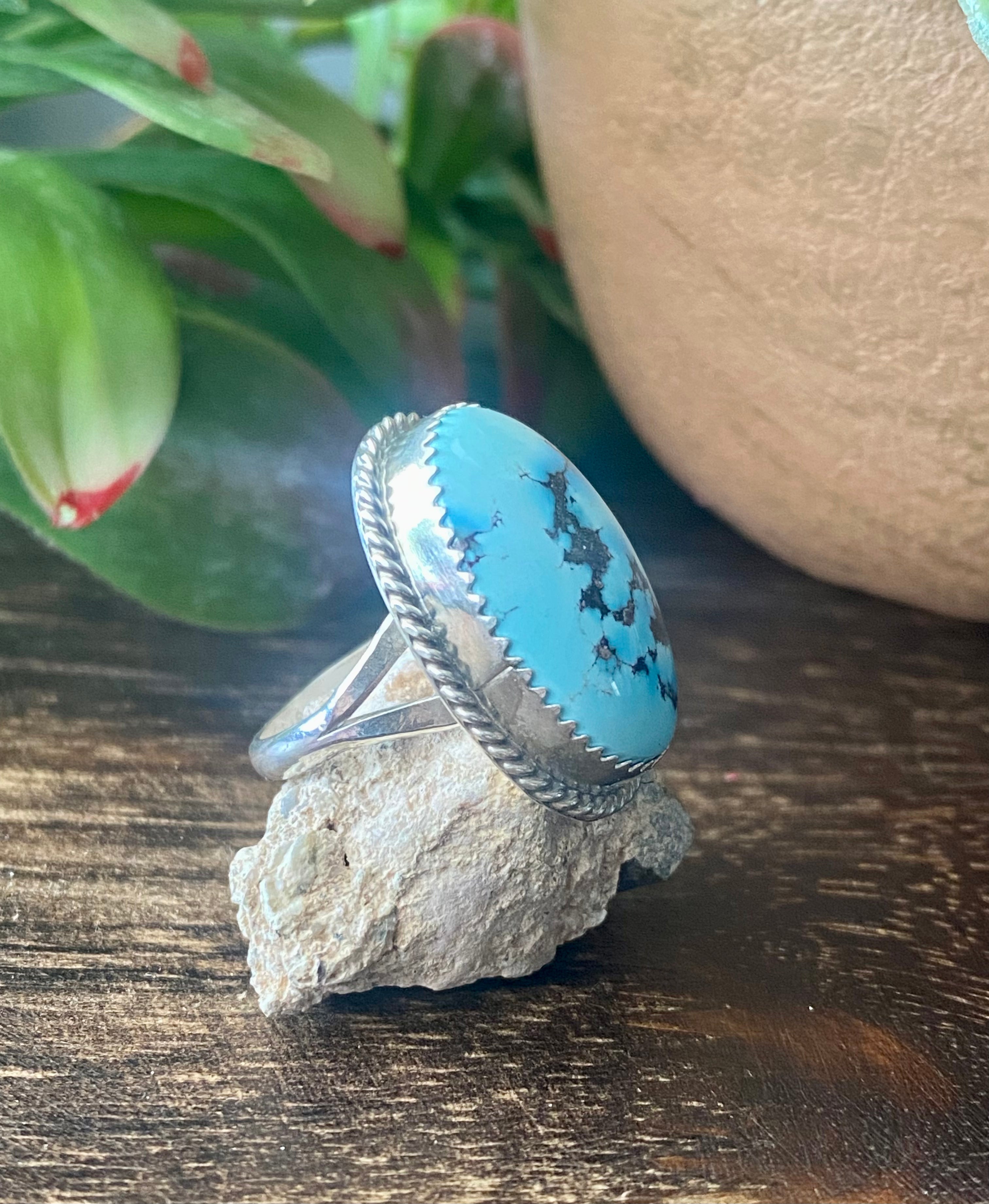 Reda Galvan Golden Hill’s Turquoise & Sterling Silver Ring Size 4.75