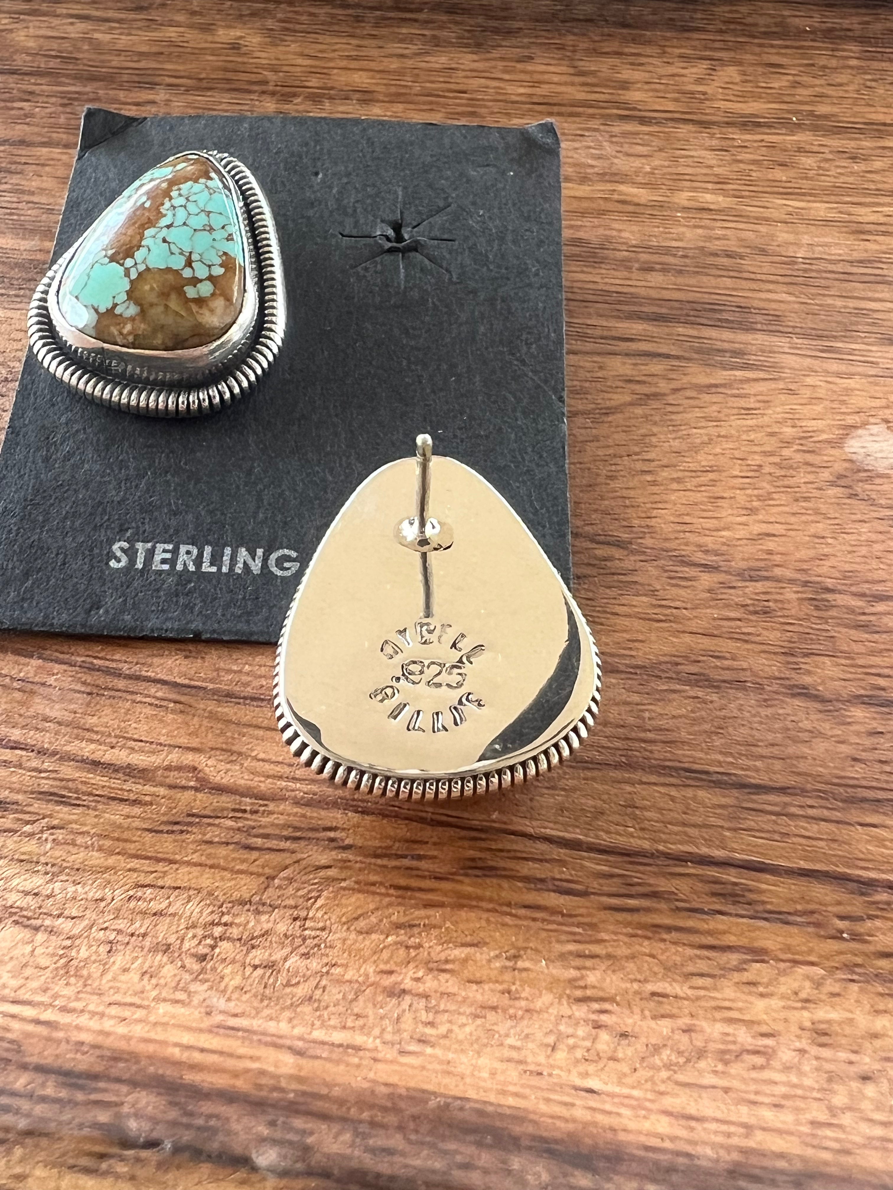 Wydelle Billie #8 Turquoise & Sterling Silver Post Earrings