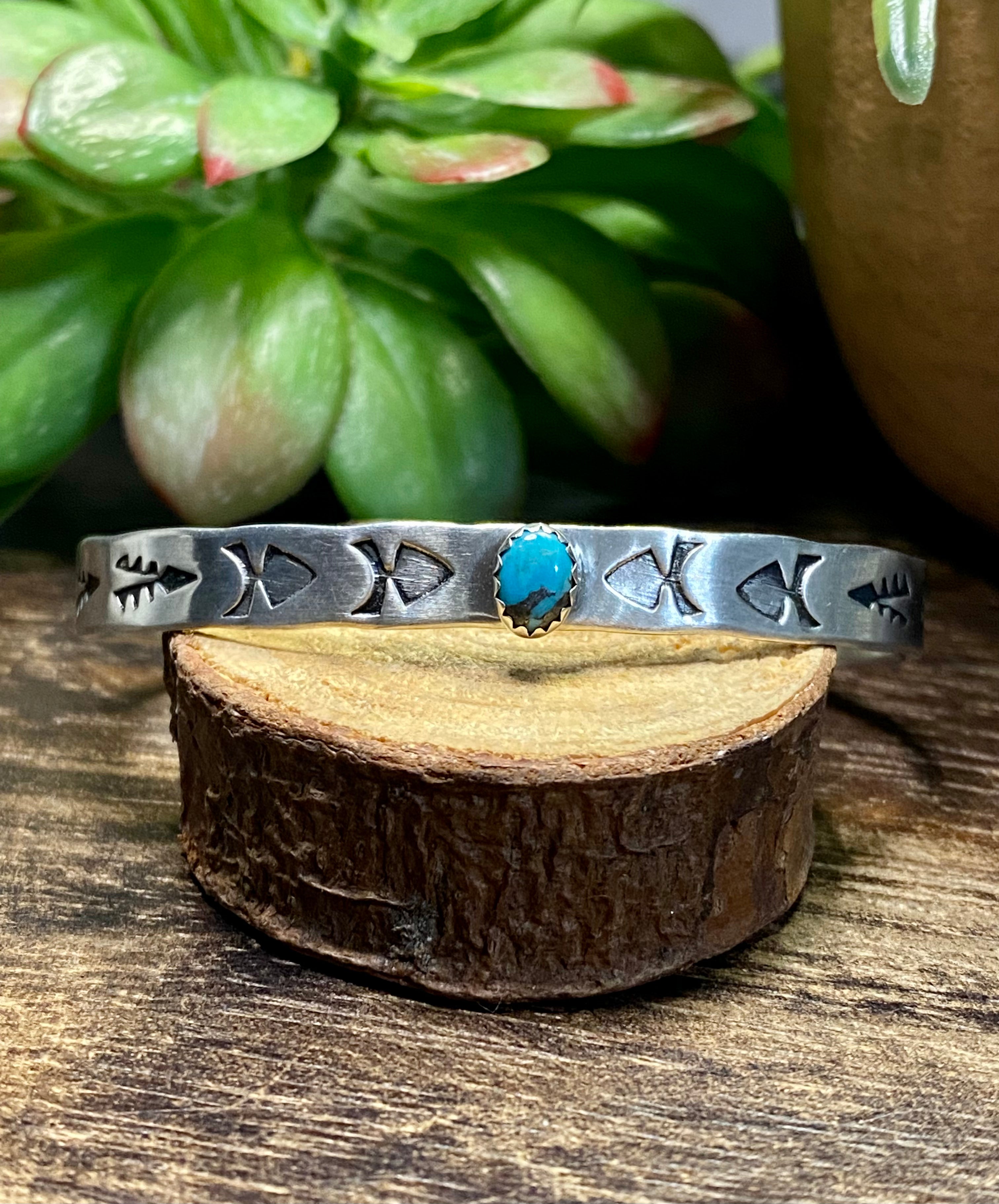 B. Shorty Kingman Turquoise & Sterling Silver Cuff Bracelets