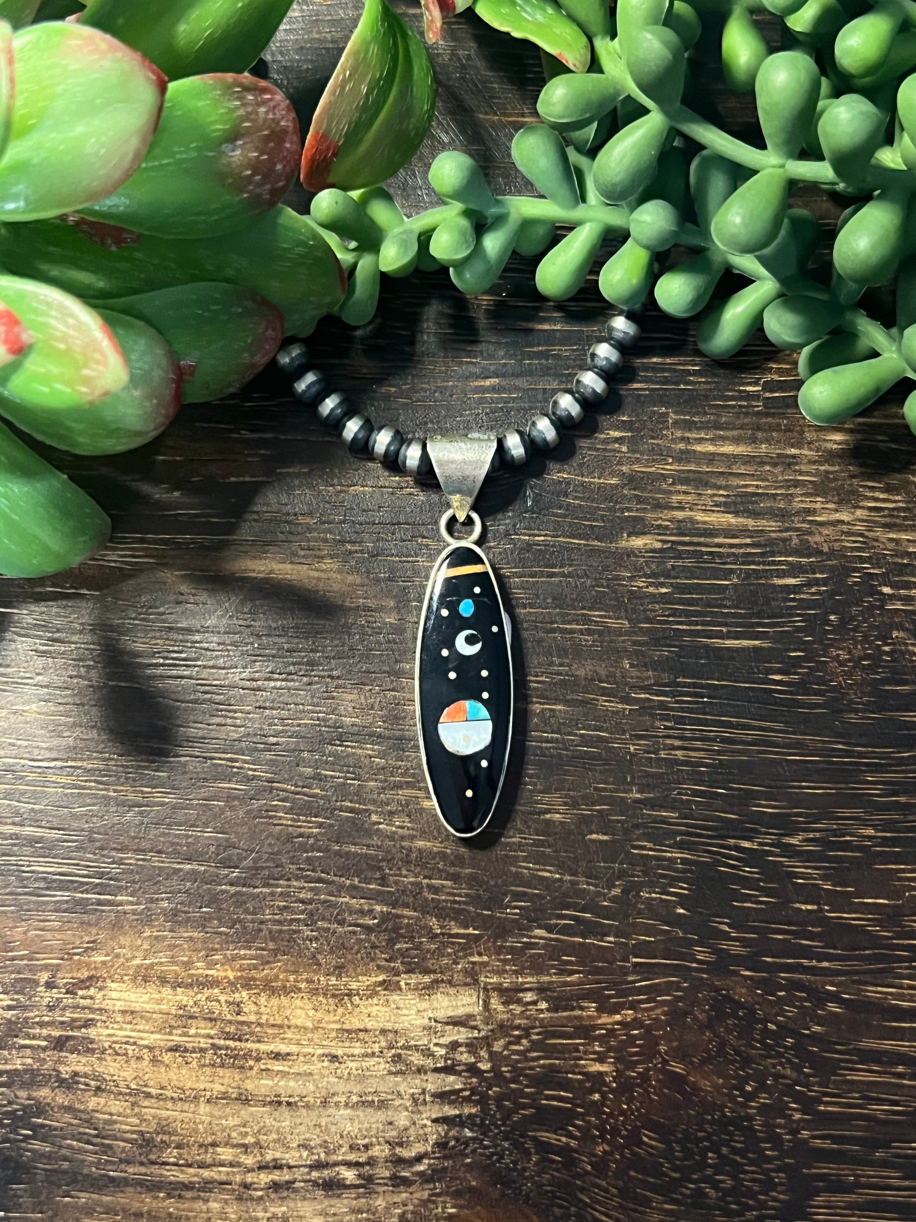 Harold Smith Multi Stone & Sterling Silver Night Sky Pendant